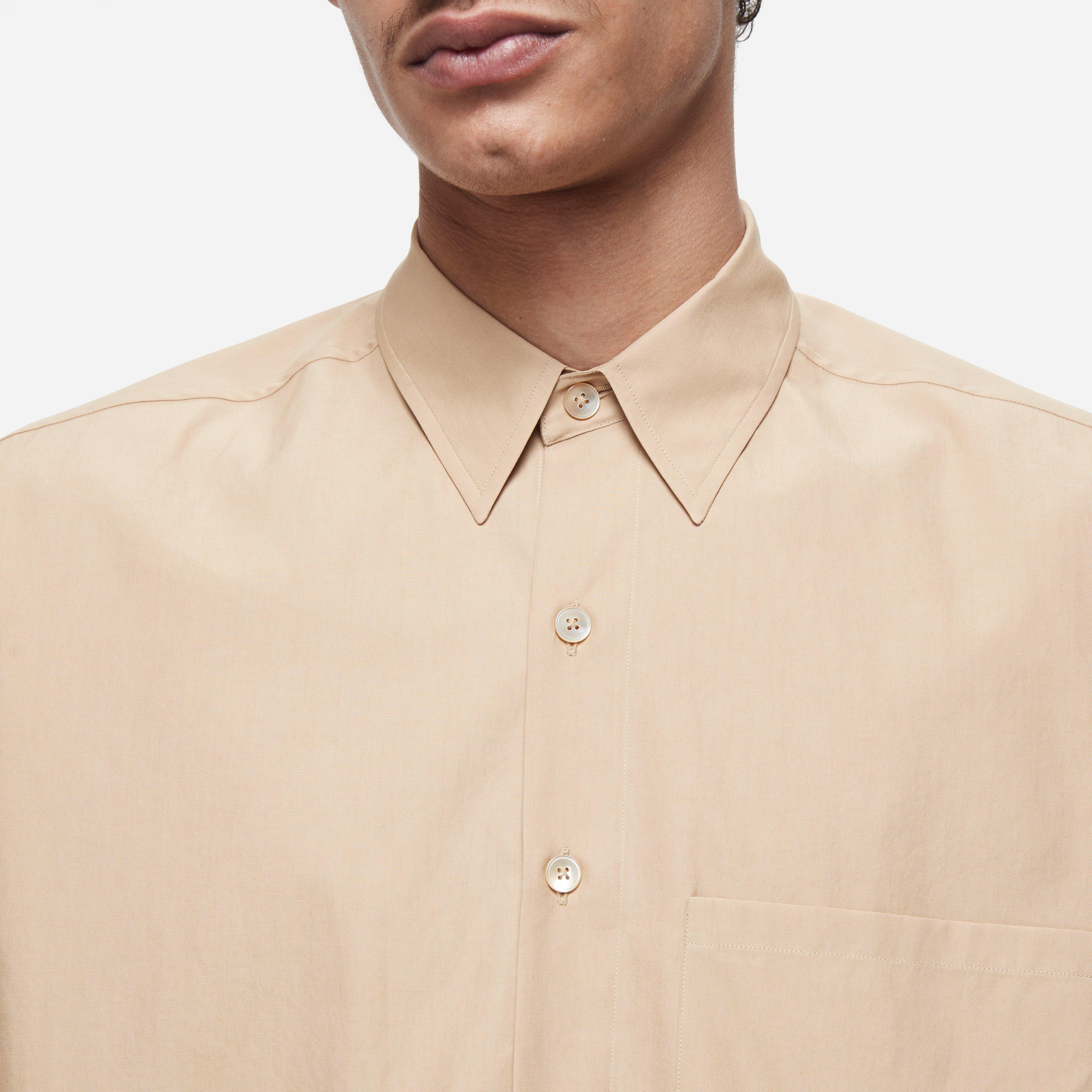 Auralee Washed Finx Twill Big Half Sleeved Shirt