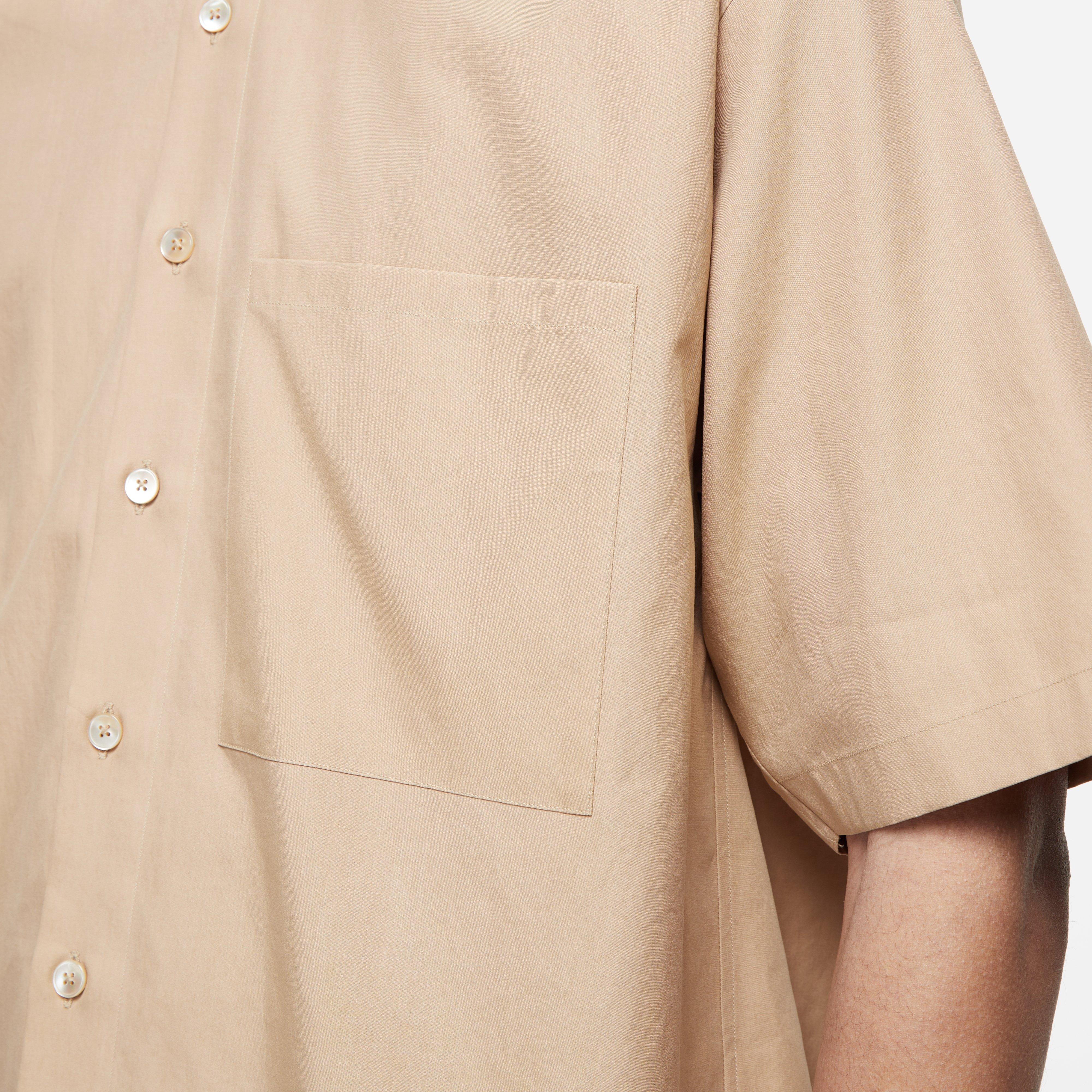 Auralee Washed Finx Twill Big Half Sleeved Shirt