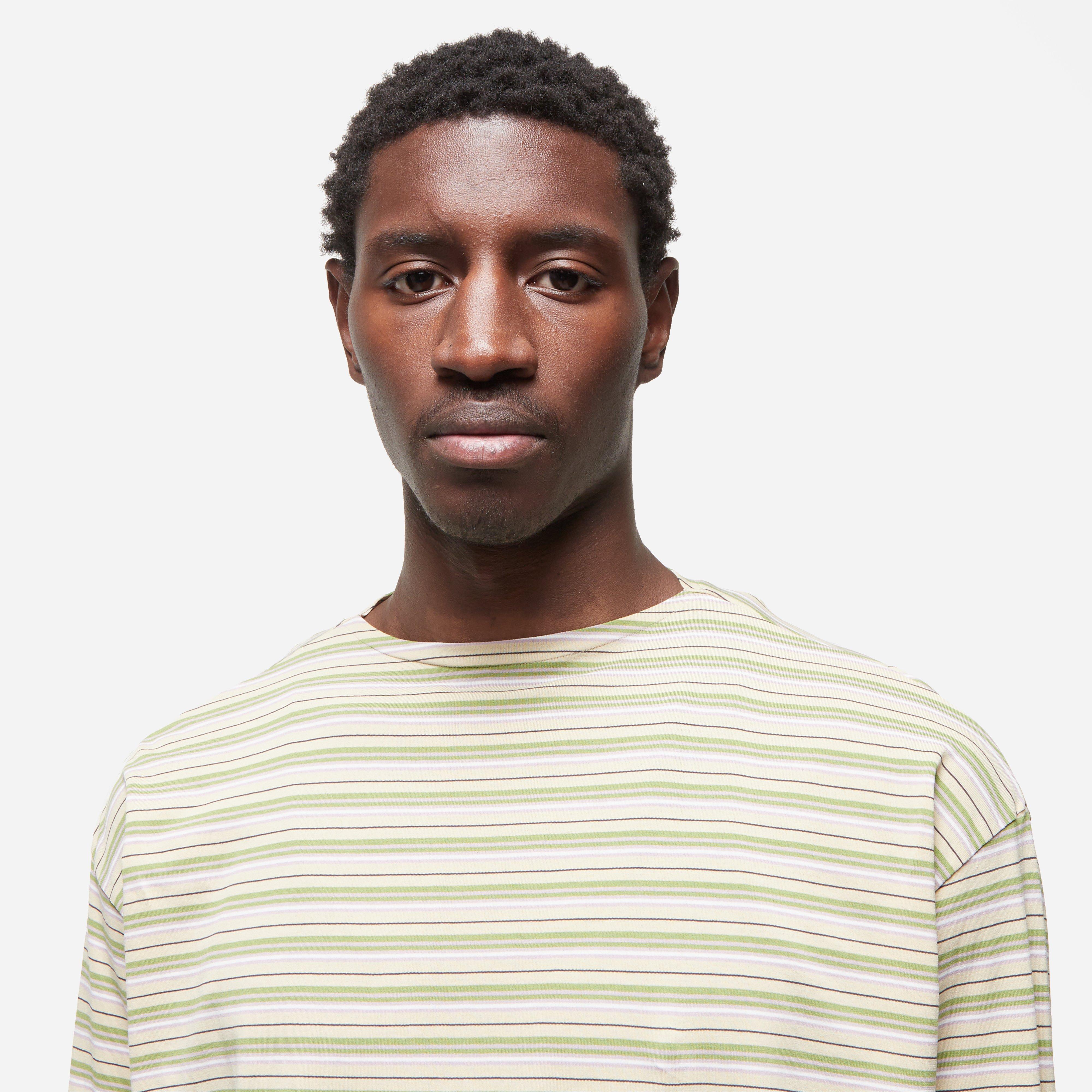 Auralee Hard Twist Border Long Sleeve T-Shirt