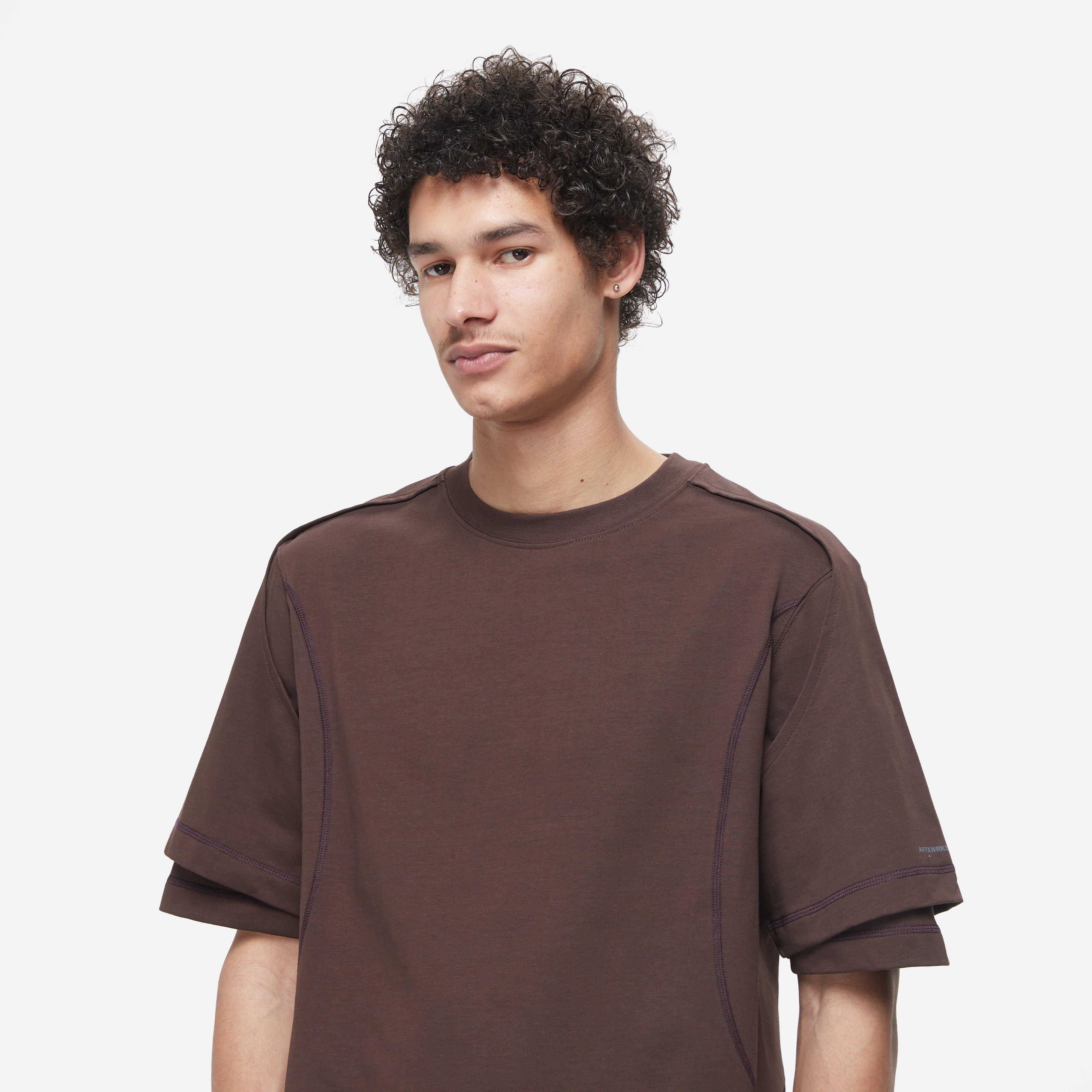 Brown AFFXWRKS Dual Sleeve T-Shirt | HIP