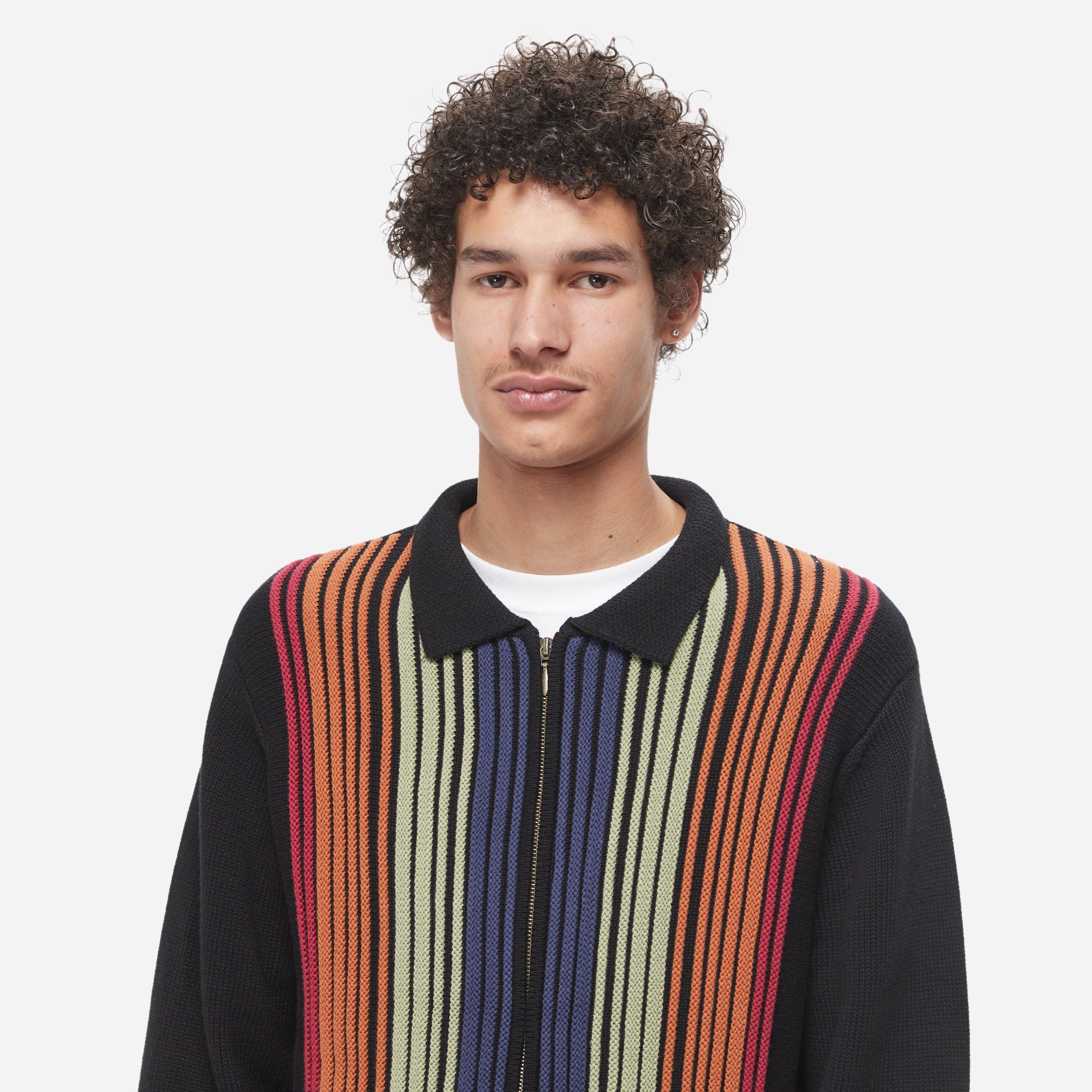 Fucking Awesome Stripe Zip Polo