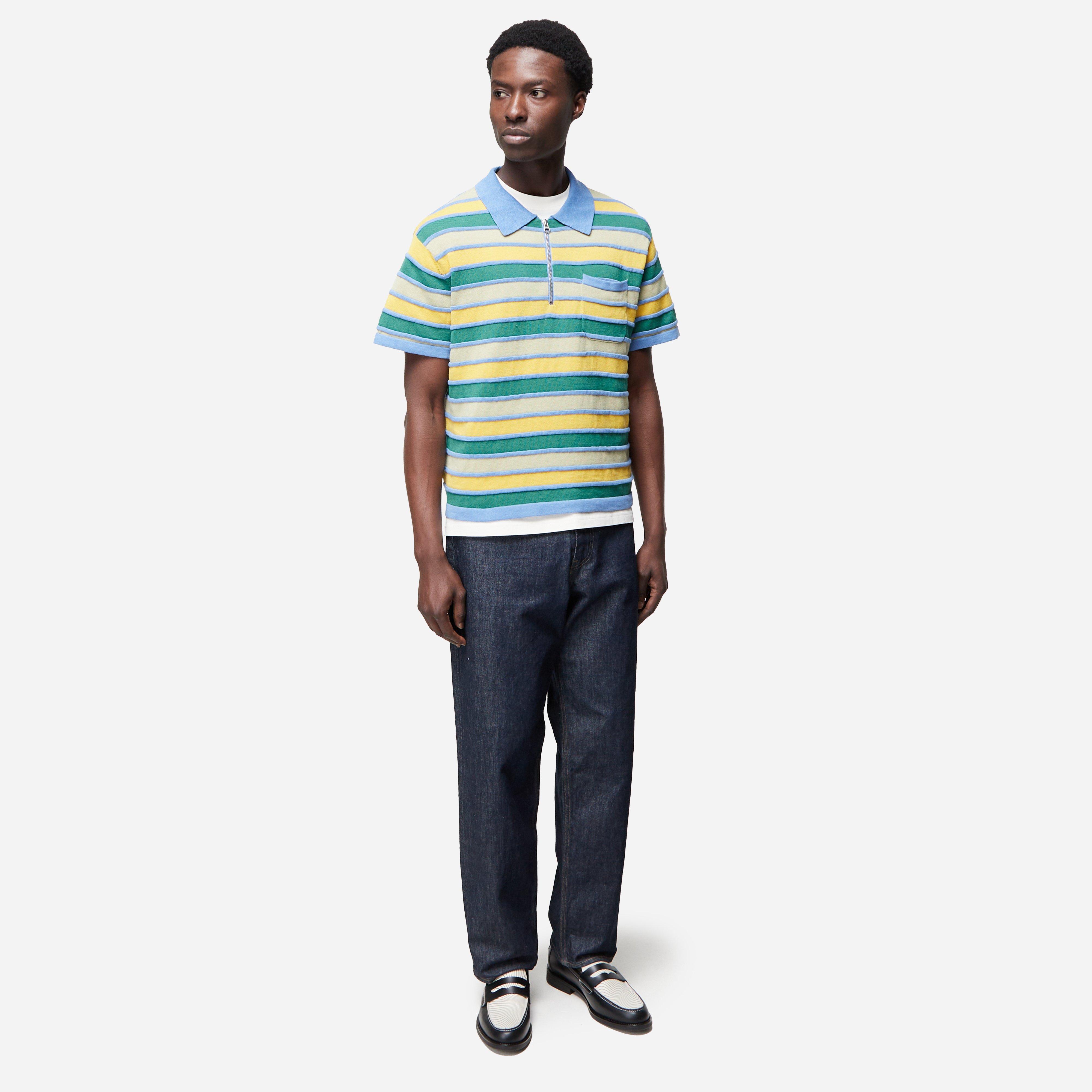 Brain Dead Stripe Half Zip Shirt