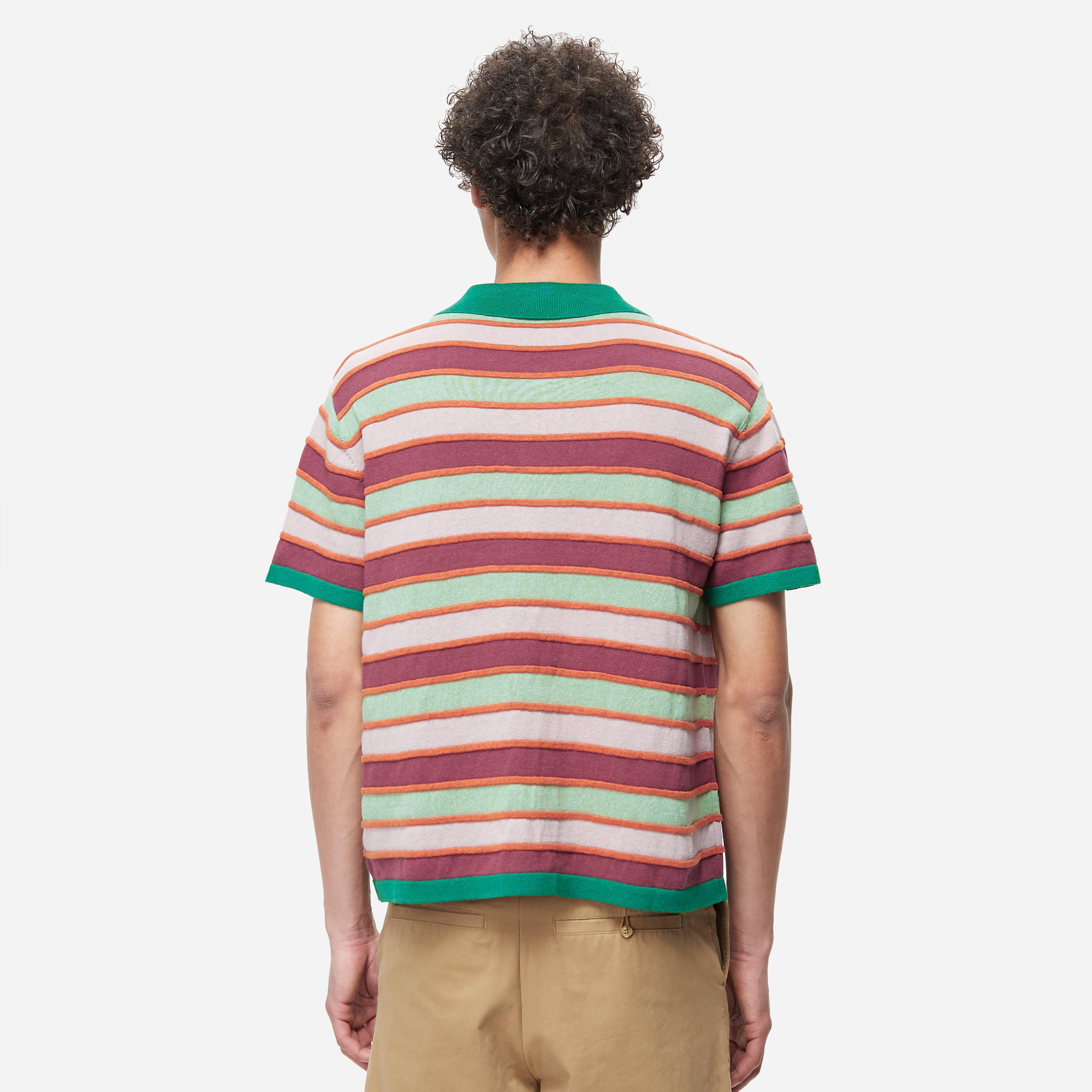 Brain Dead Stripe Half Zip Shirt