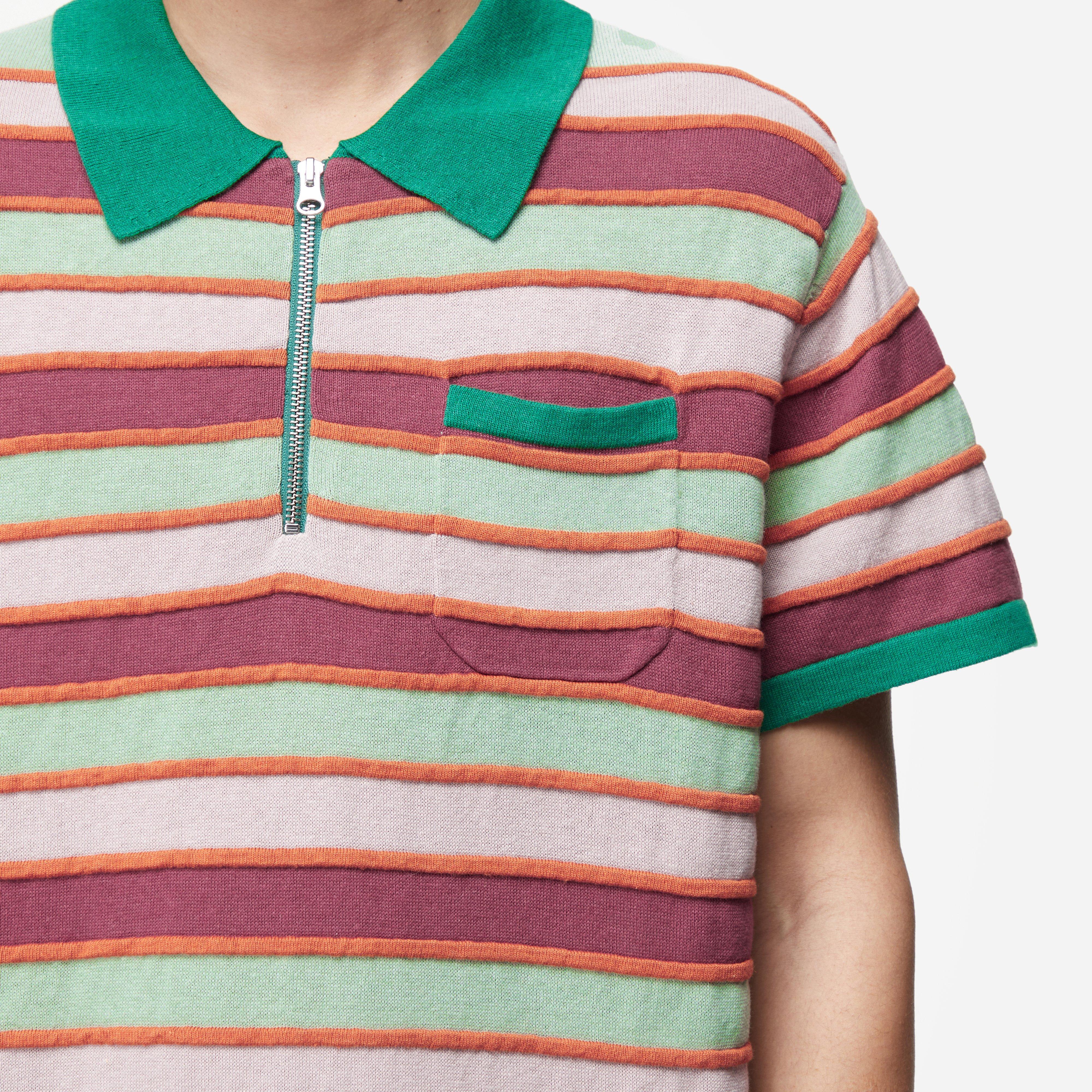 Brain Dead Stripe Half Zip Shirt