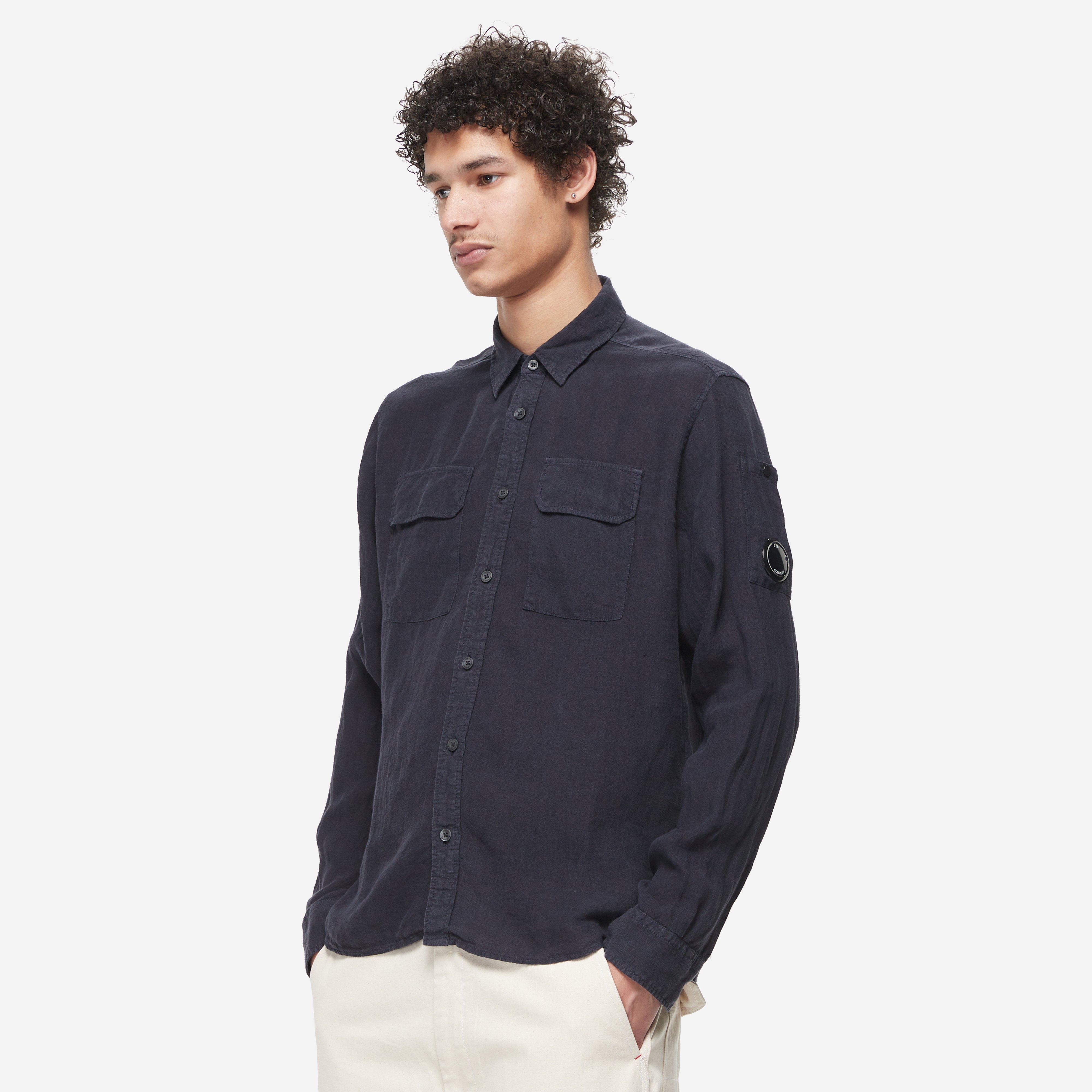 Navy C.P. Company Linen Overshirt | HIP