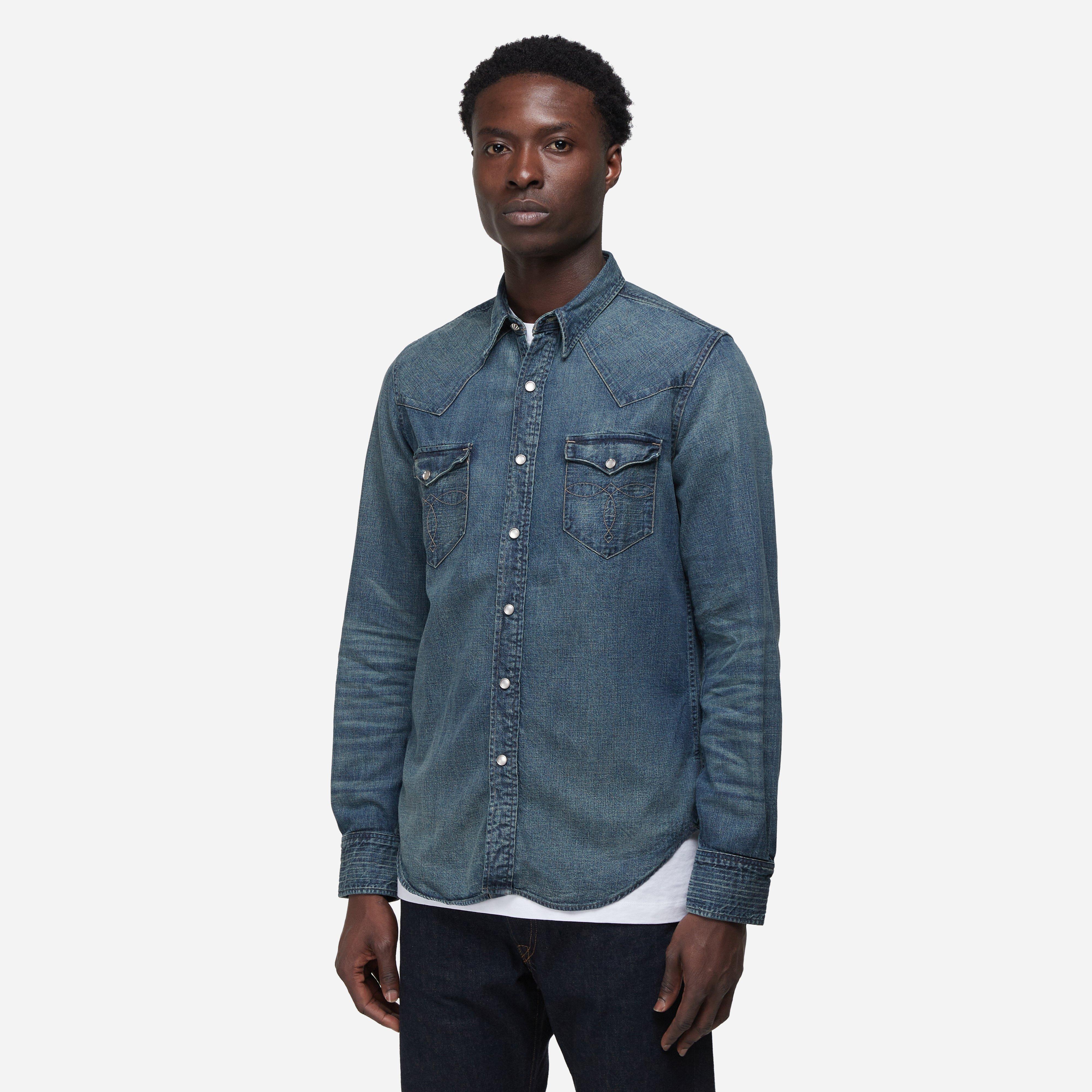 Blue RRL by Ralph Lauren Denim Western Shirt | HIP