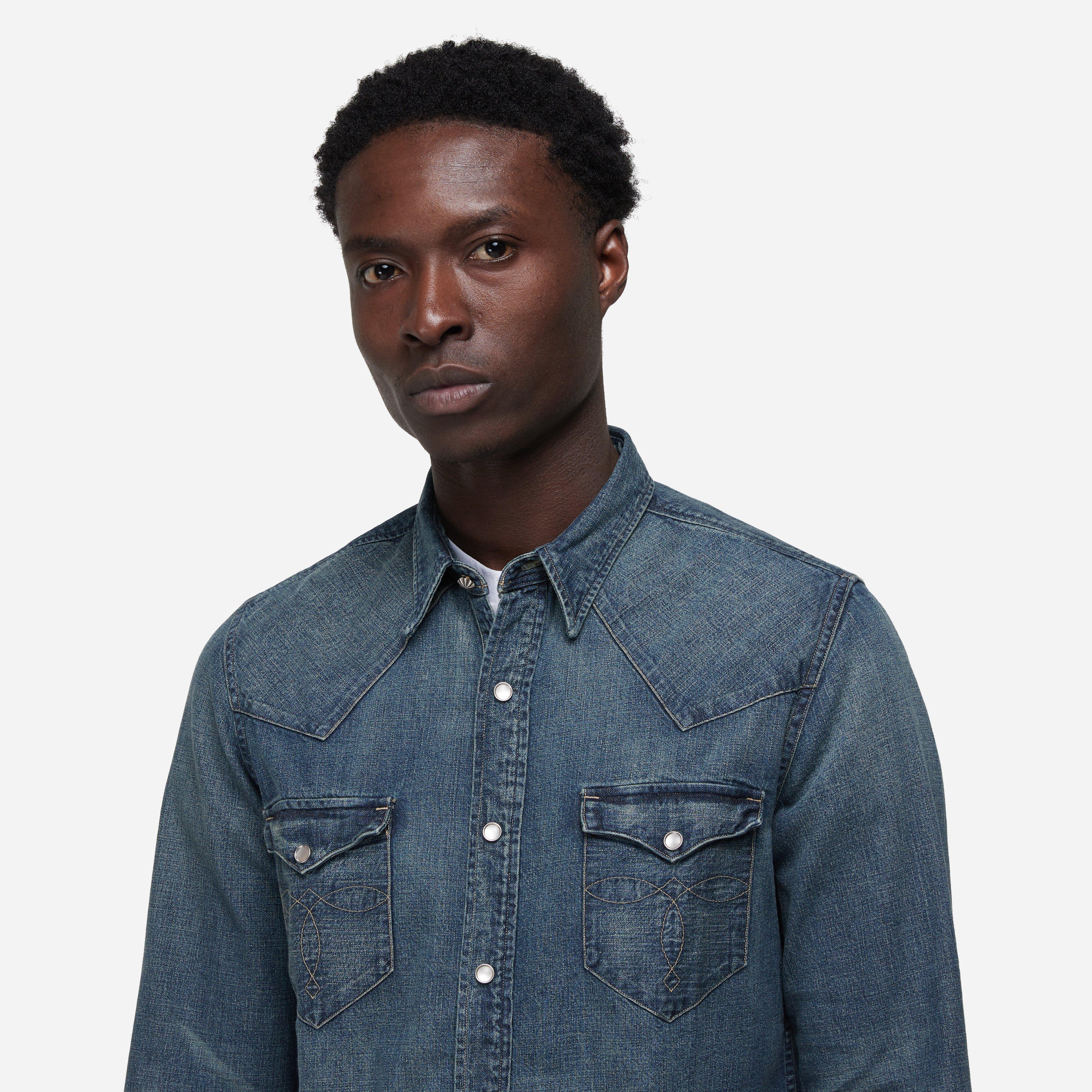 Blue RRL by Ralph Lauren Denim Western Shirt | HIP