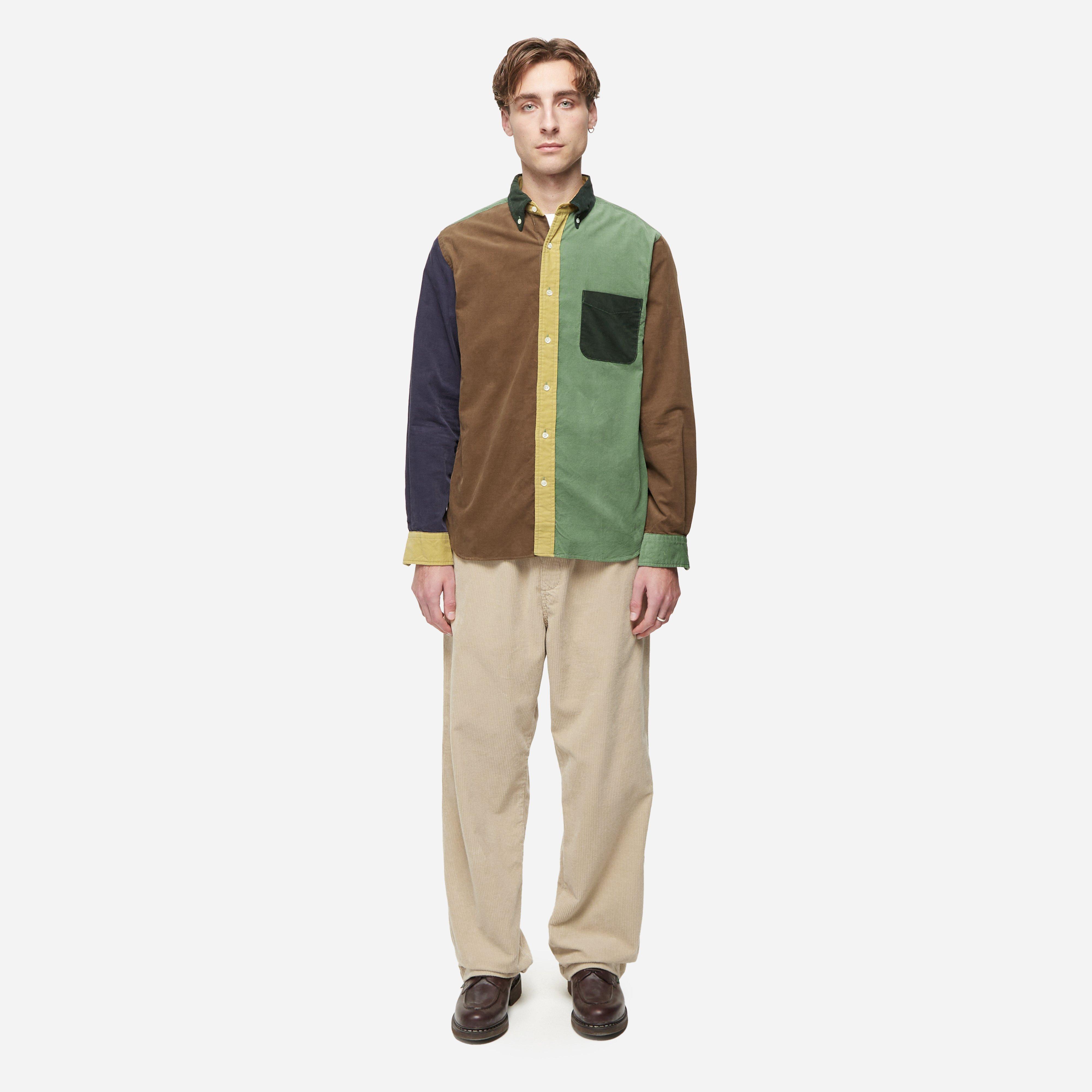 Beams Plus Cord Panel Button Down Shirt