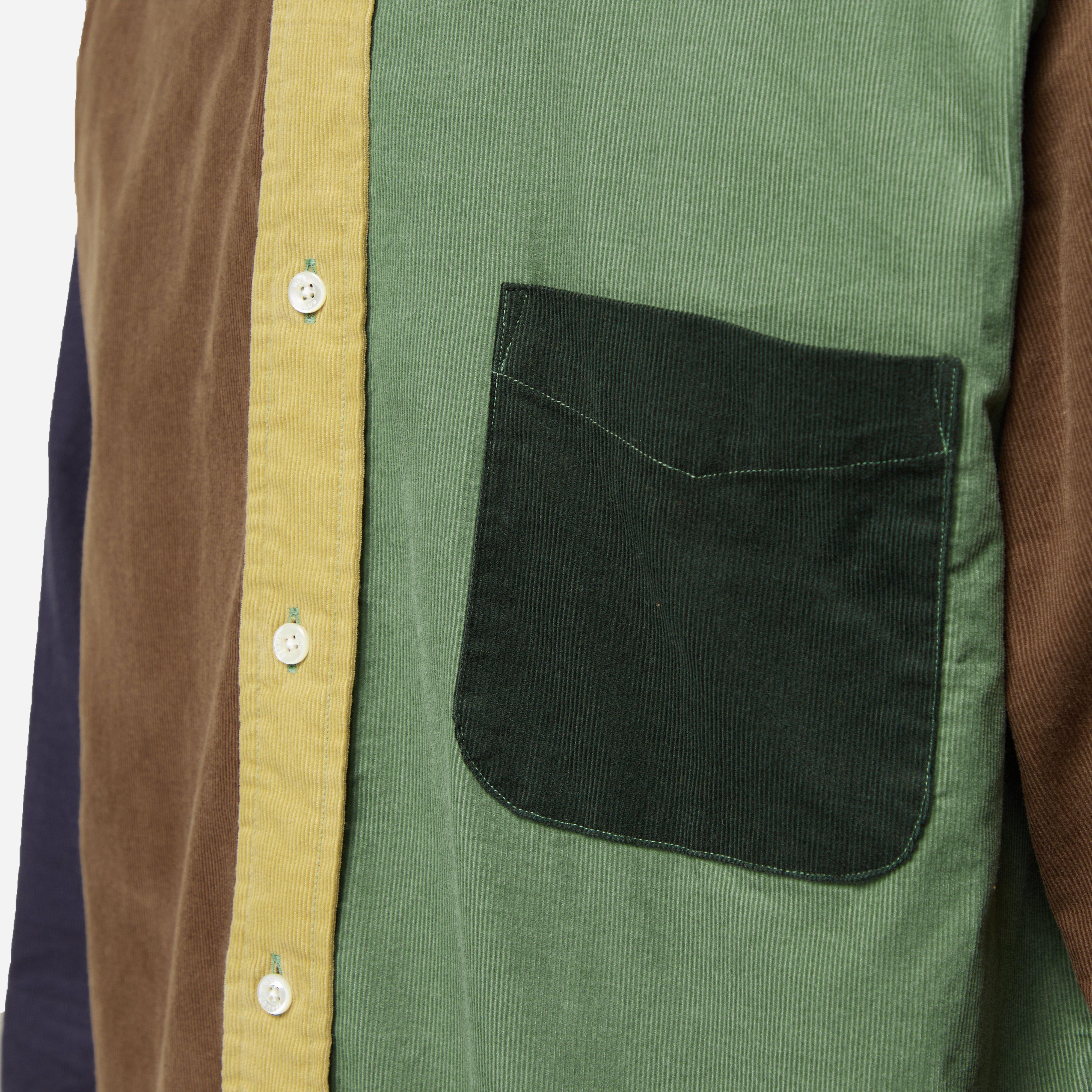 Beams Plus Cord Panel Button Down Shirt