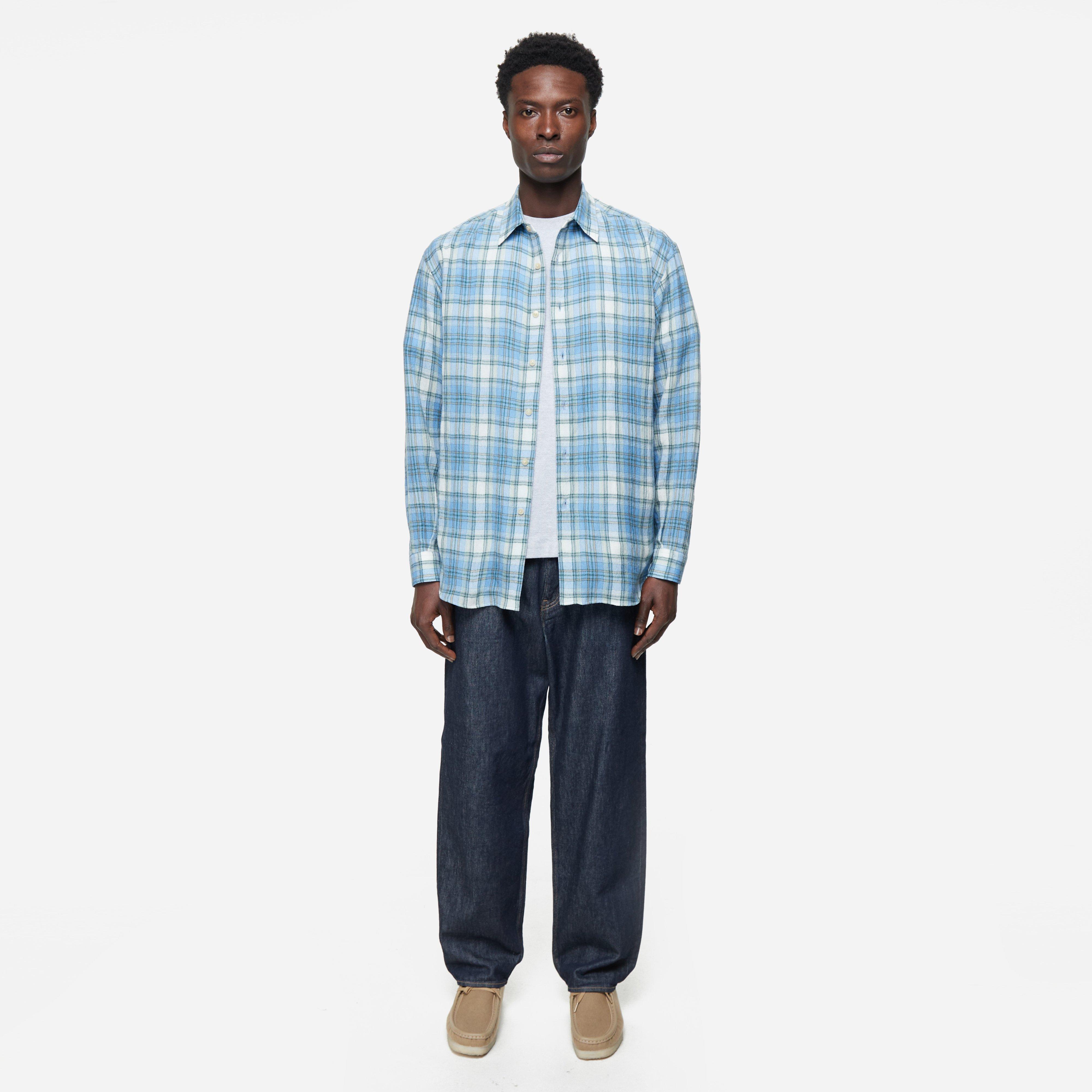 Blue Auralee Airy Wool Check Shirt | HIP