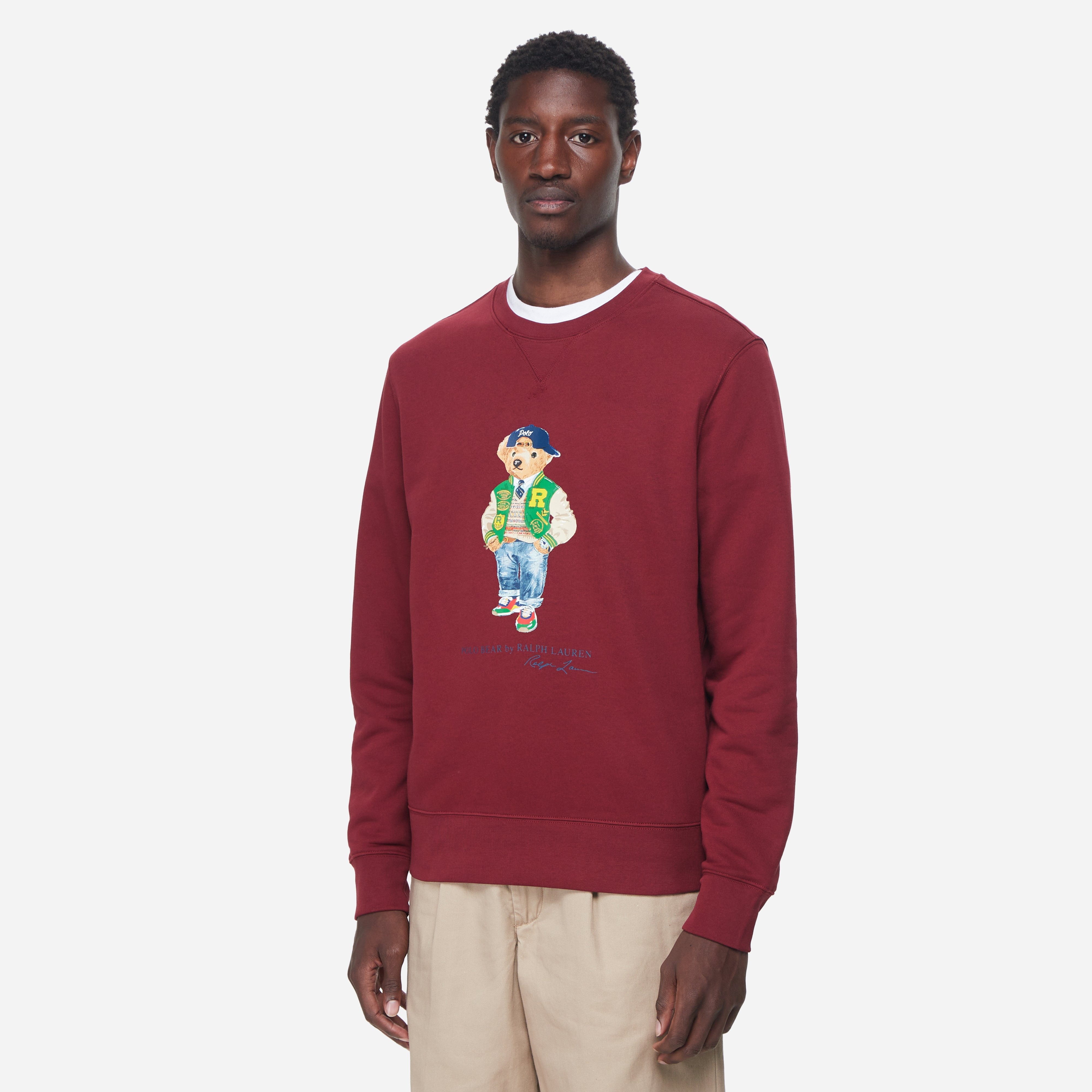 Red Polo Ralph Lauren Varsity Bear Crewneck Sweatshirt HIP