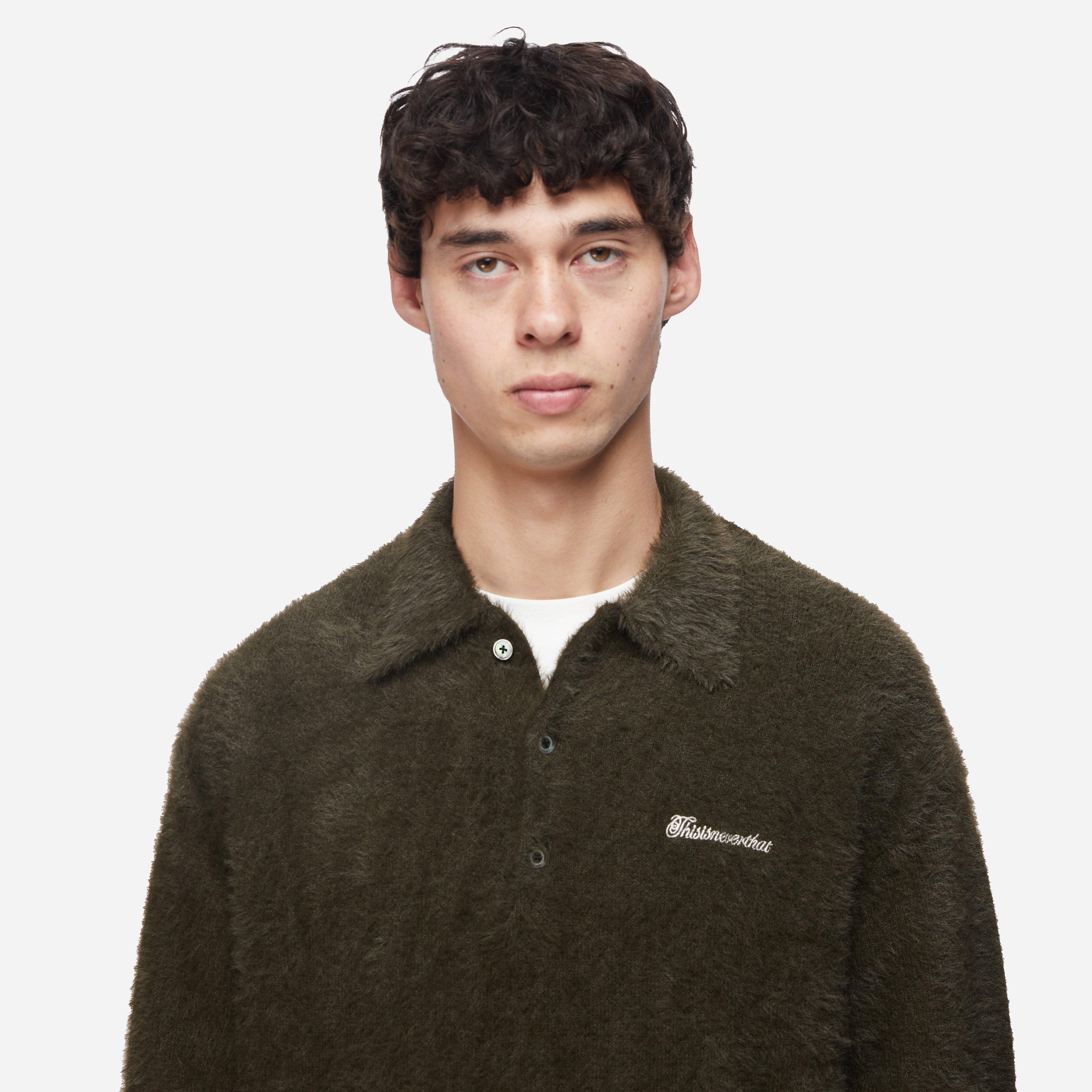 Thisisneverthat Shaggy Knit Polo Shirt