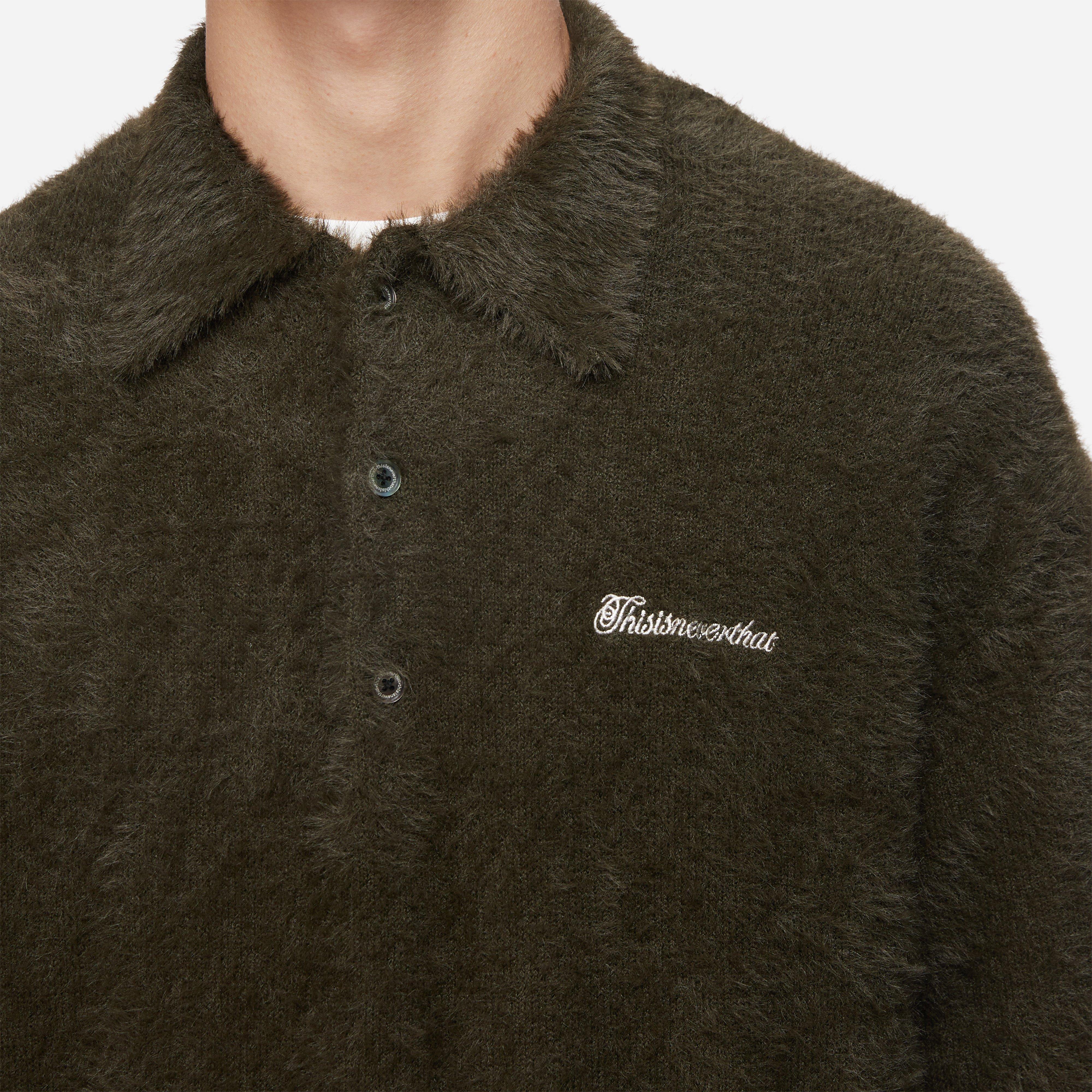Thisisneverthat Shaggy Knit Polo Shirt
