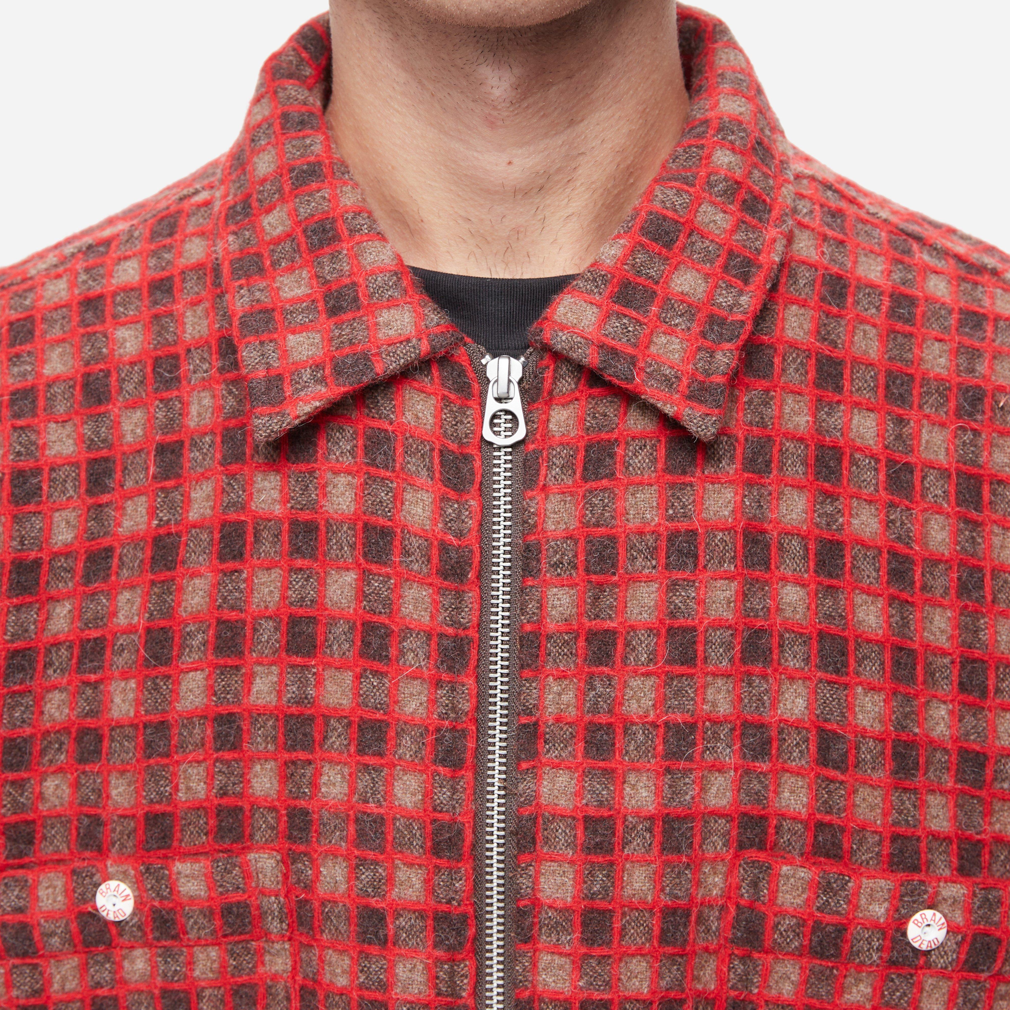 Brain Dead Check Zip Shirt
