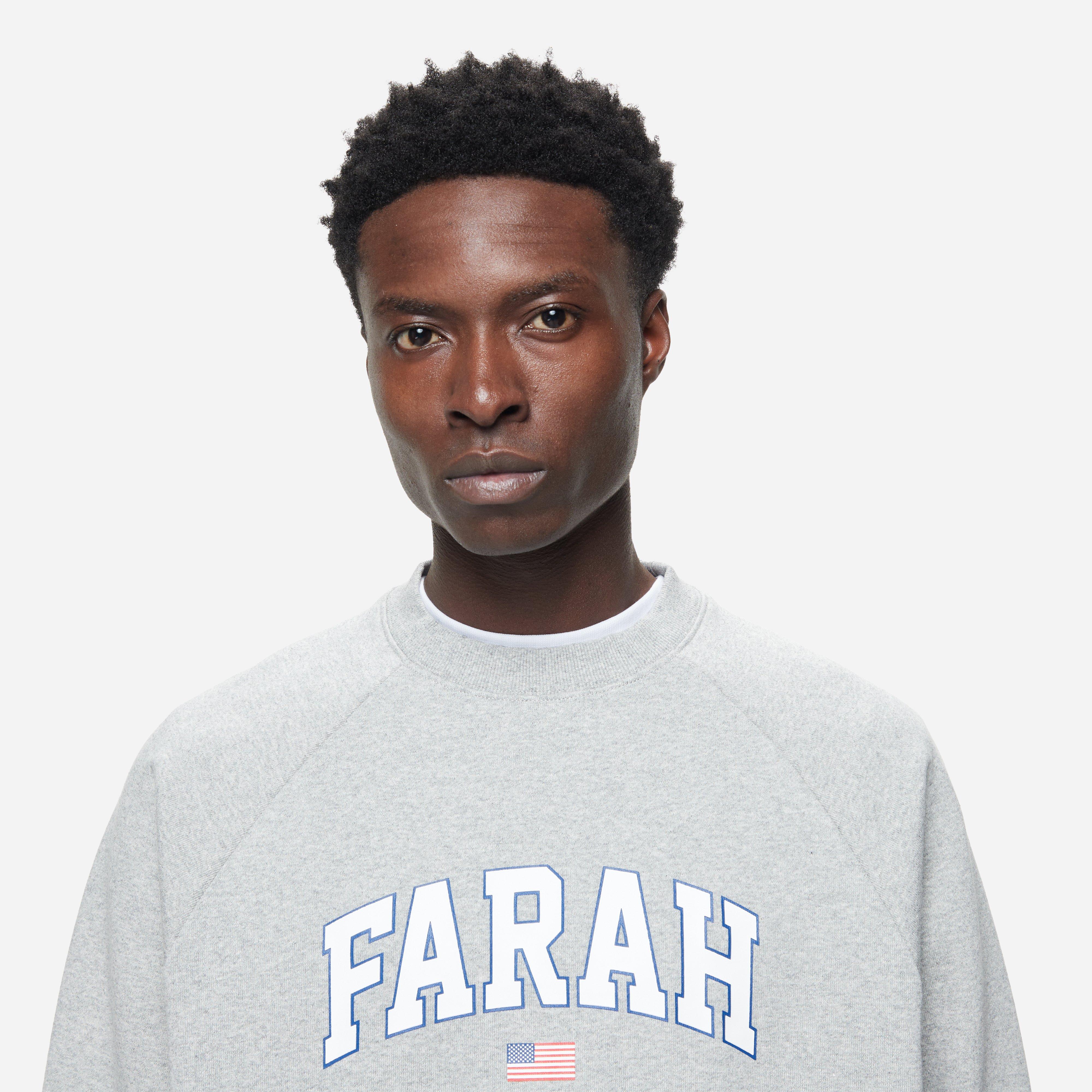 Grey Farah Japan College Crewneck Sweatshirt | HIP