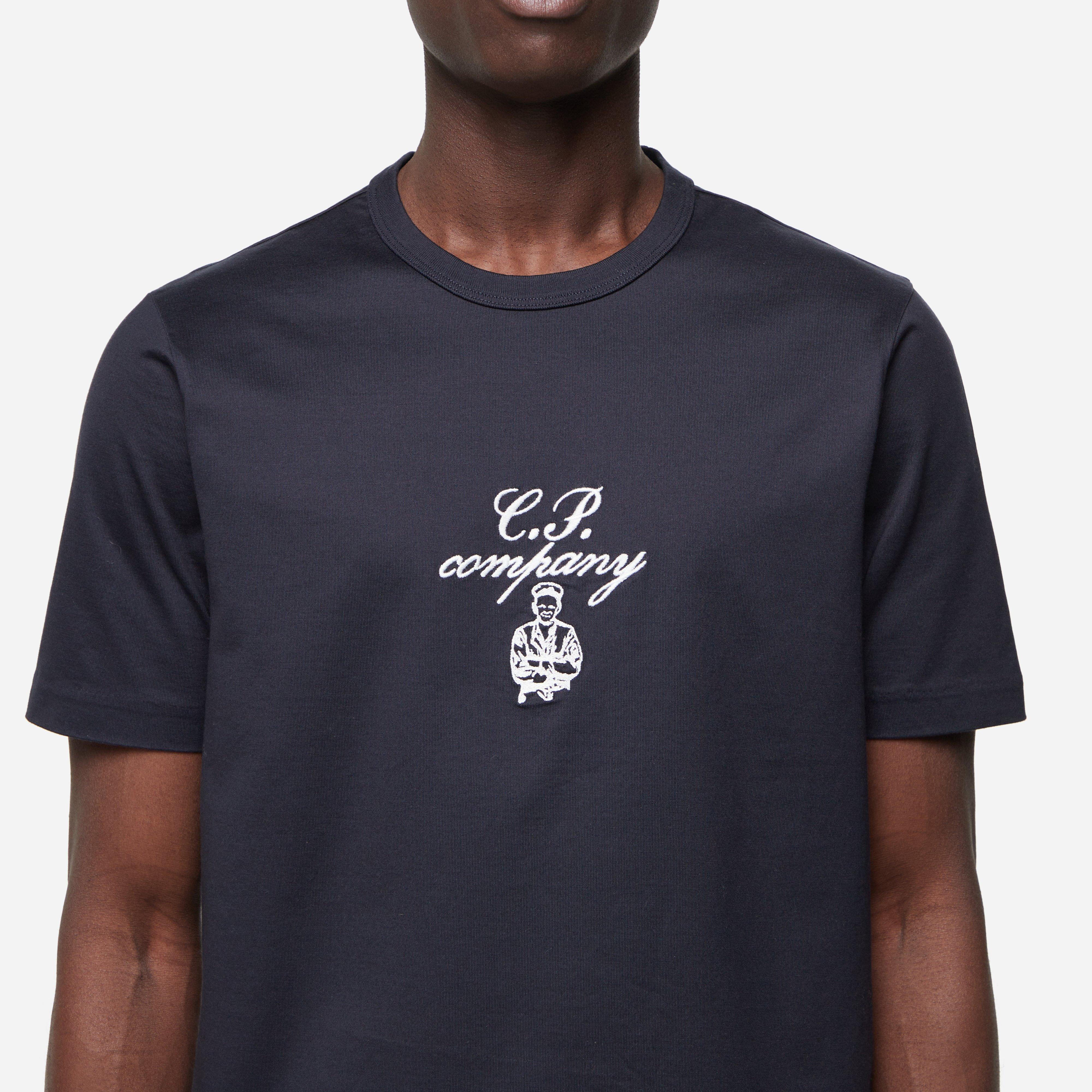 C.P. Company 30/2 Mercerized Twisted Embroidery T-Shirt