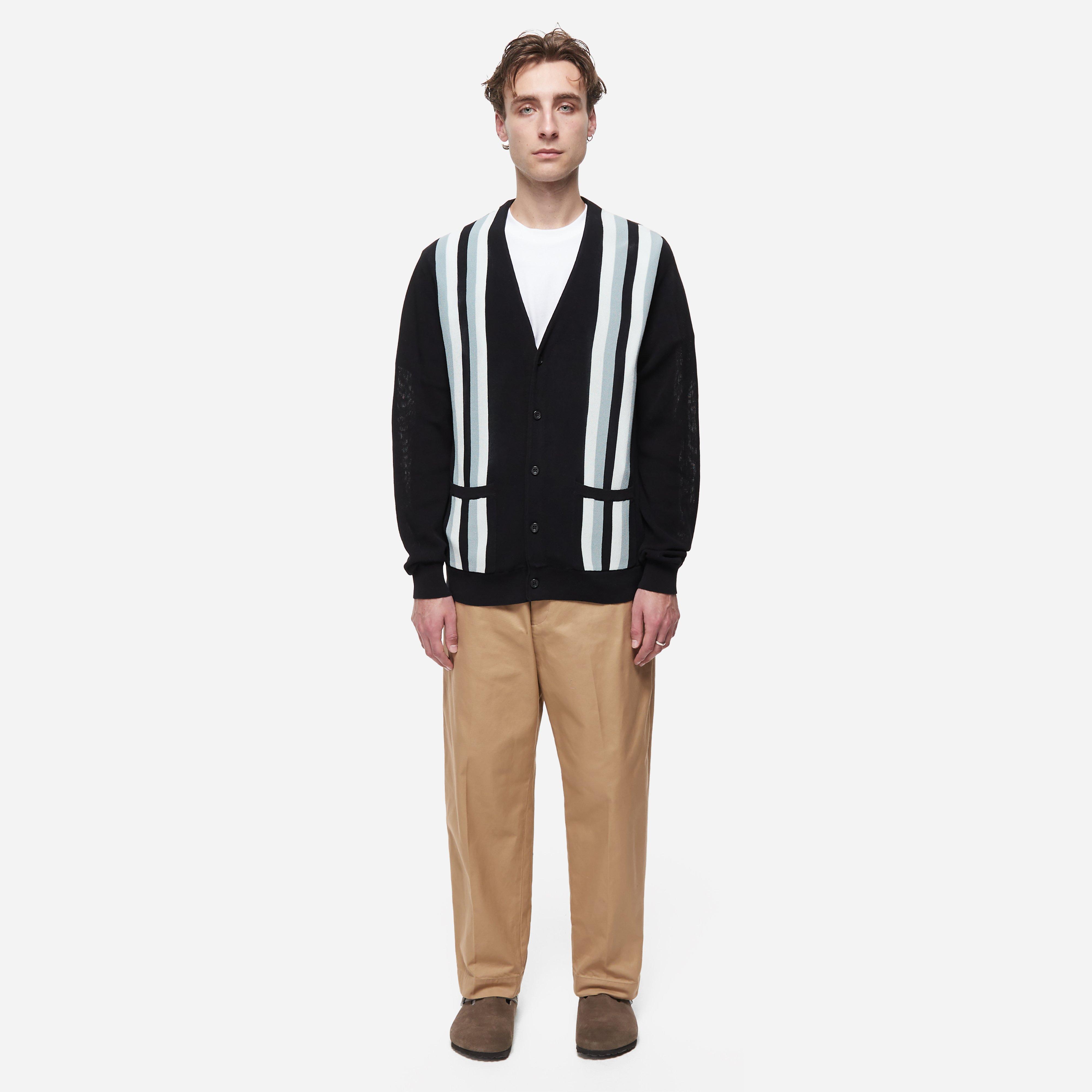 Beams Plus Striped Cotton Cardigan