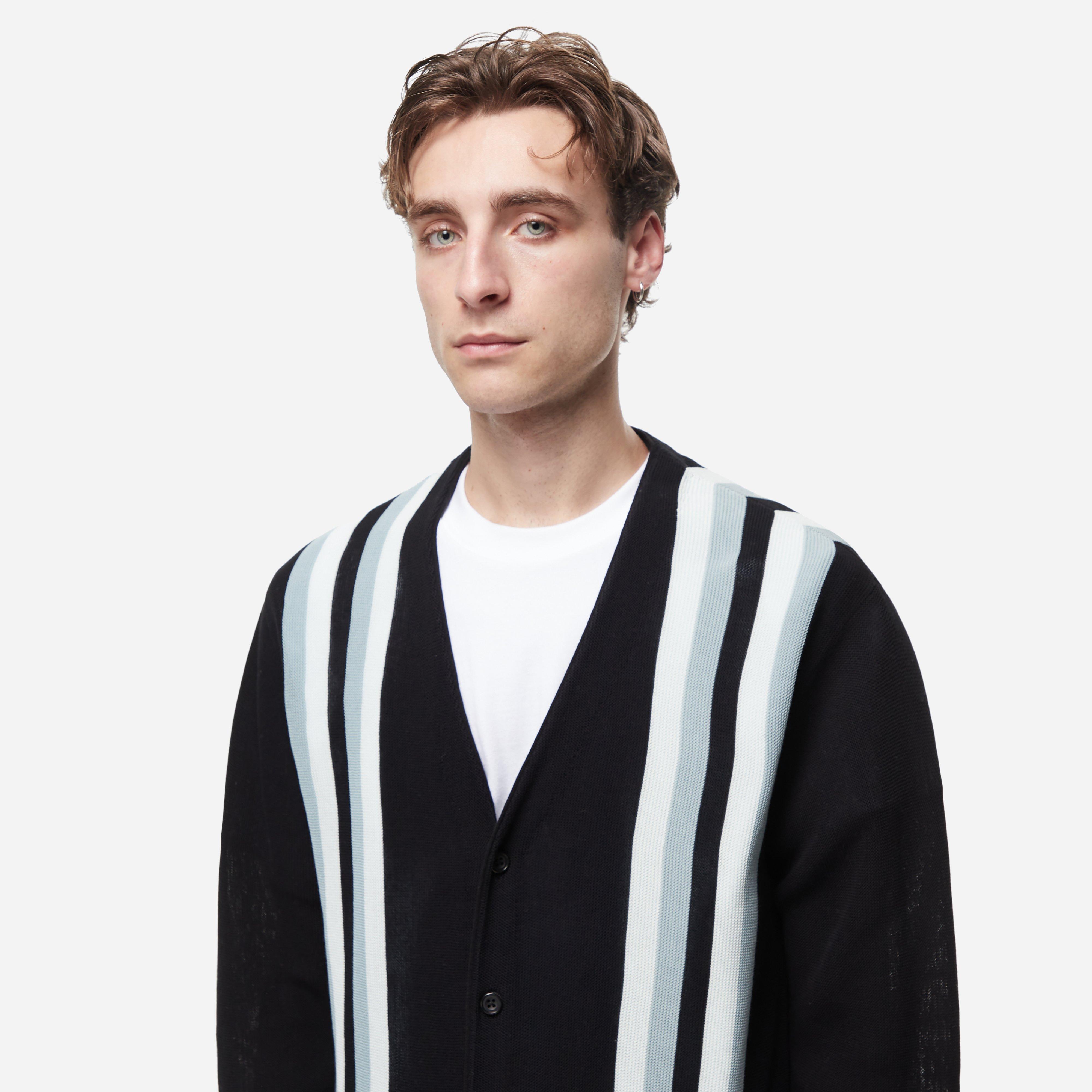 Beams Plus Striped Cotton Cardigan