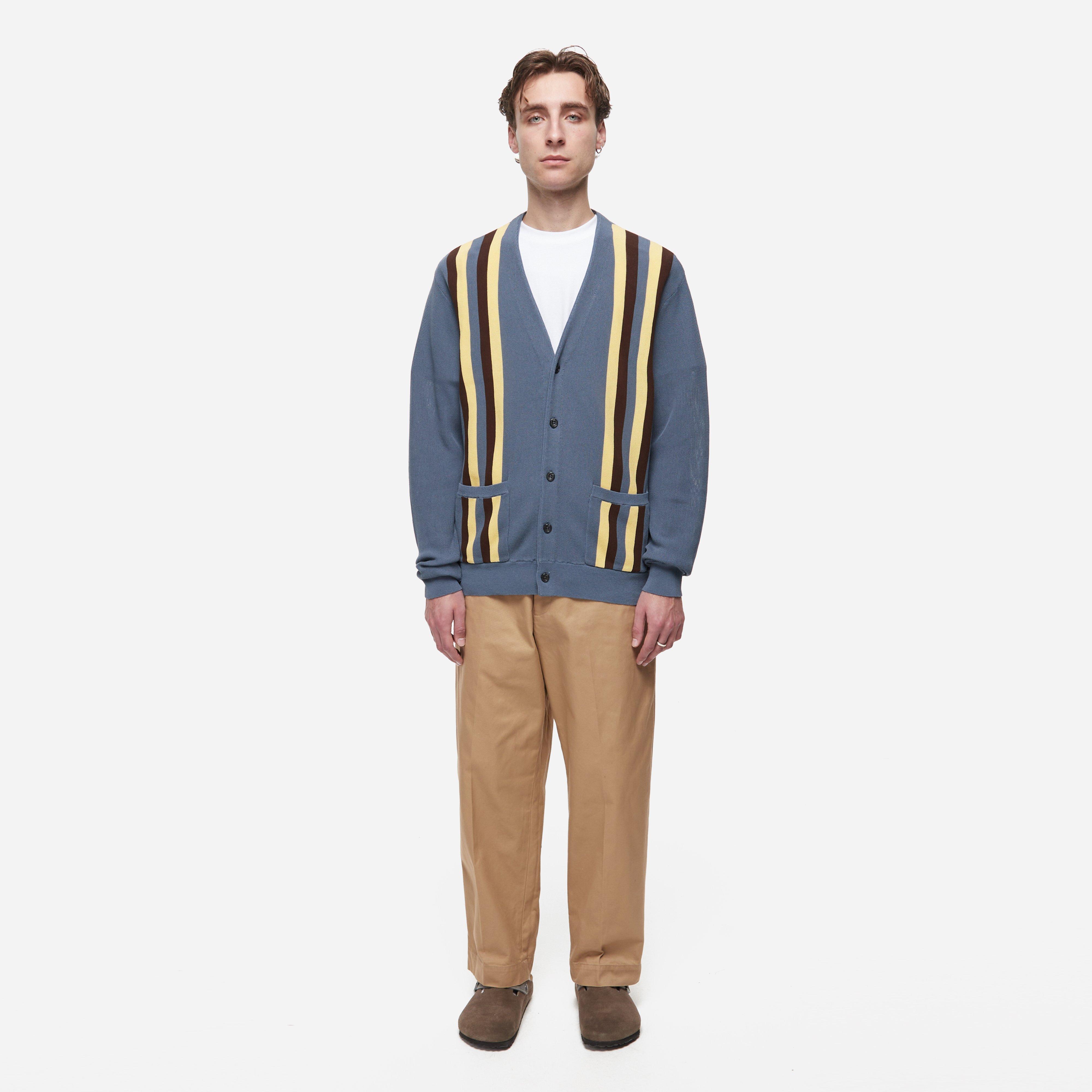 Beams Plus Striped Cotton Cardigan