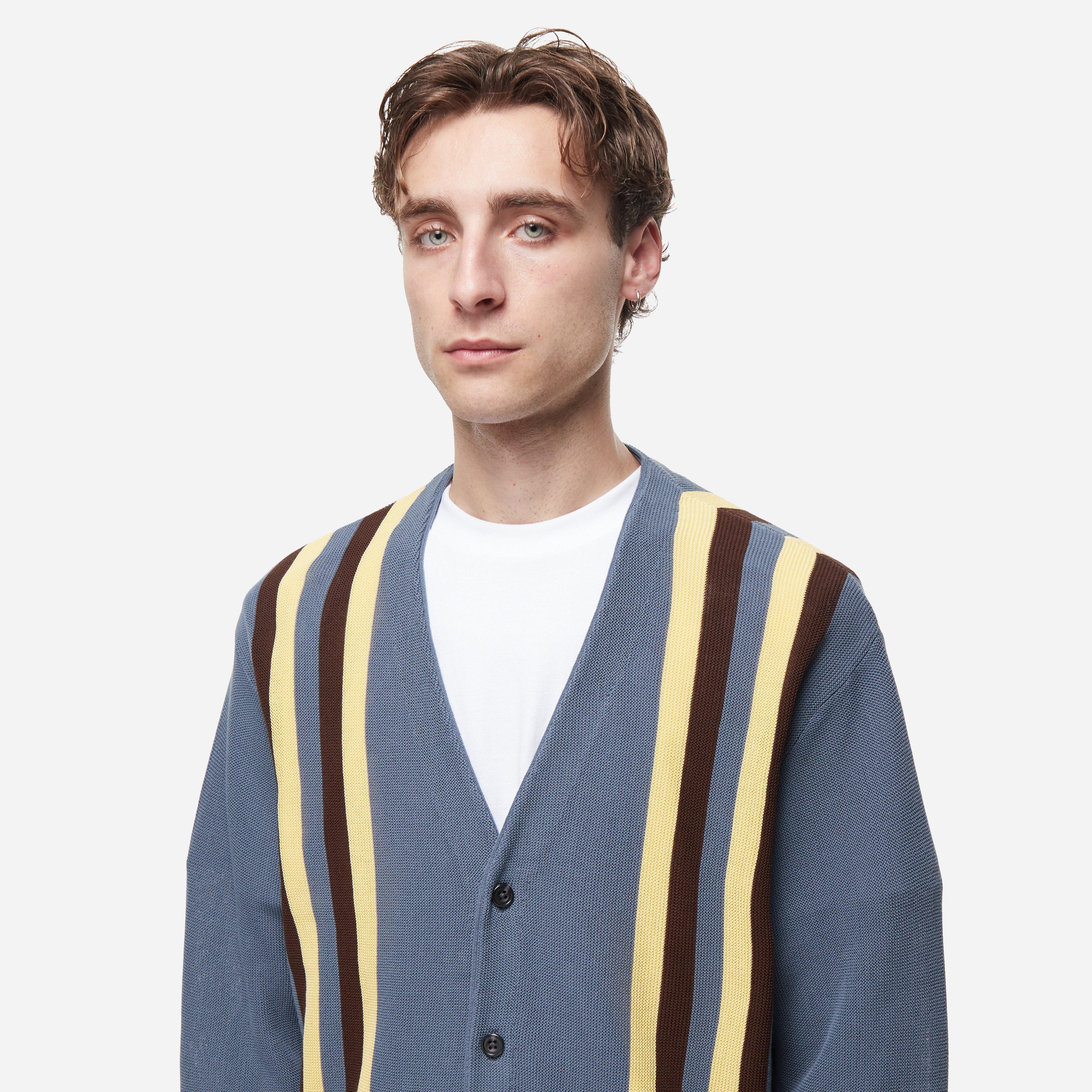Beams Plus Striped Cotton Cardigan
