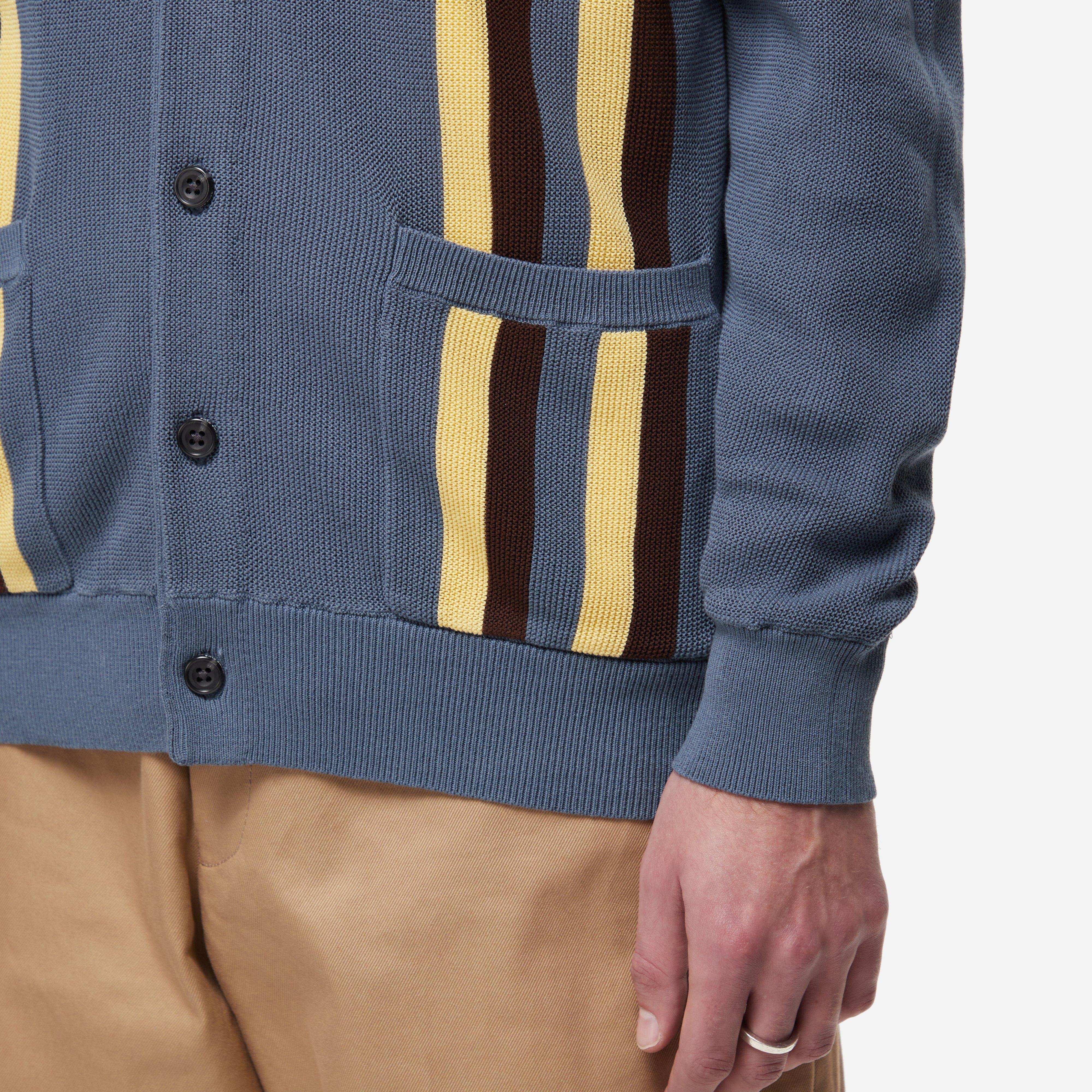 Beams Plus Striped Cotton Cardigan