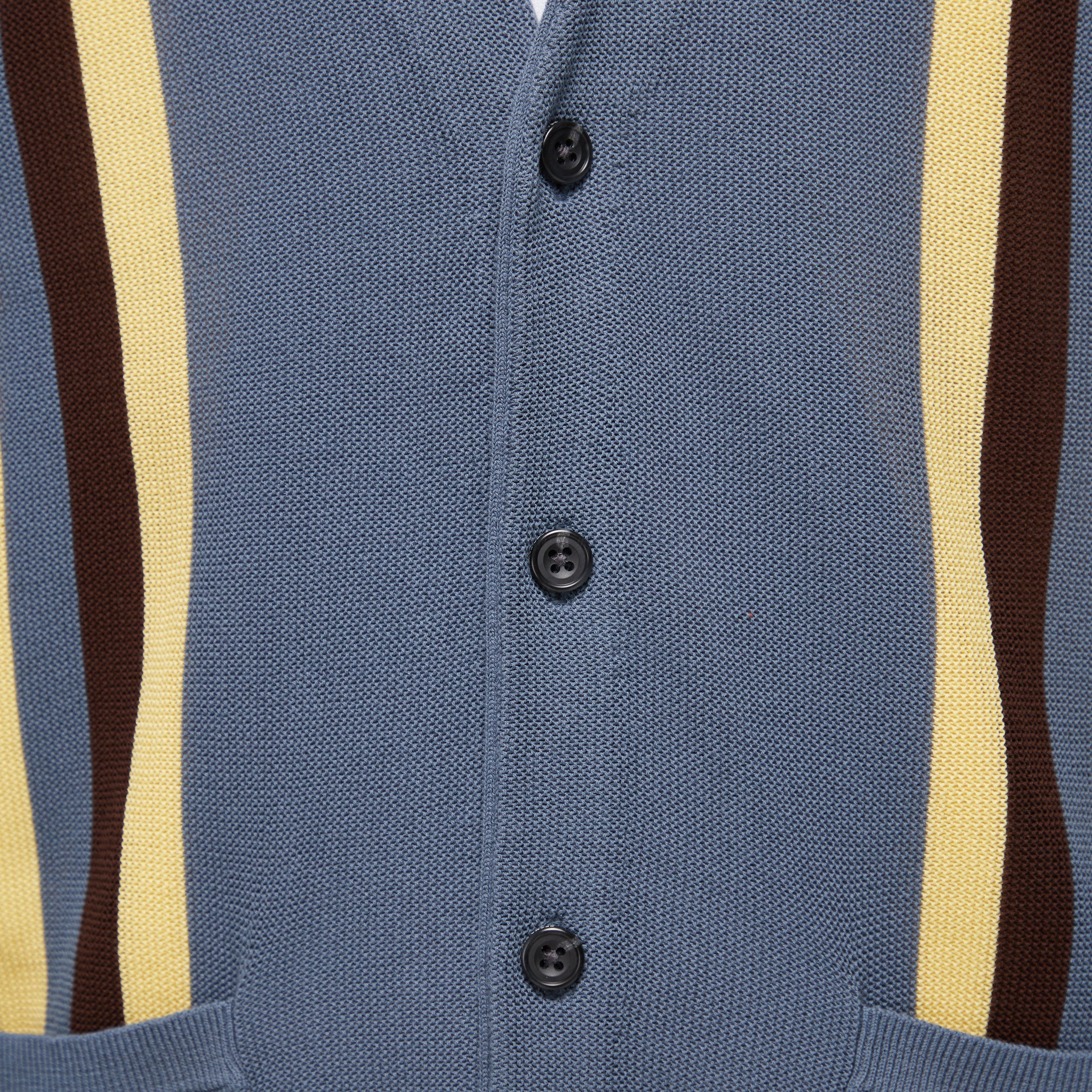 Beams Plus Striped Cotton Cardigan