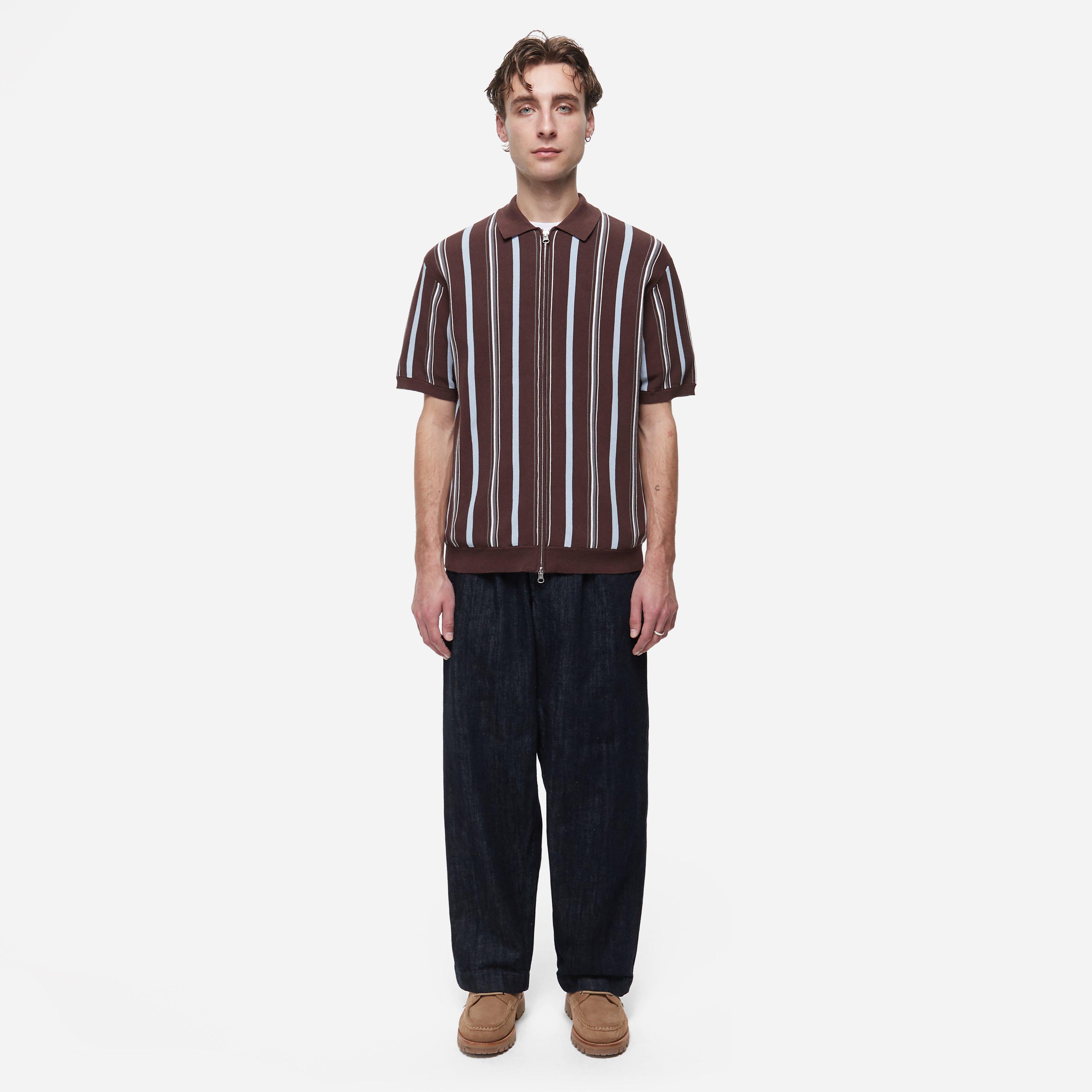 Beams Plus Zip Knit Polo Shirt