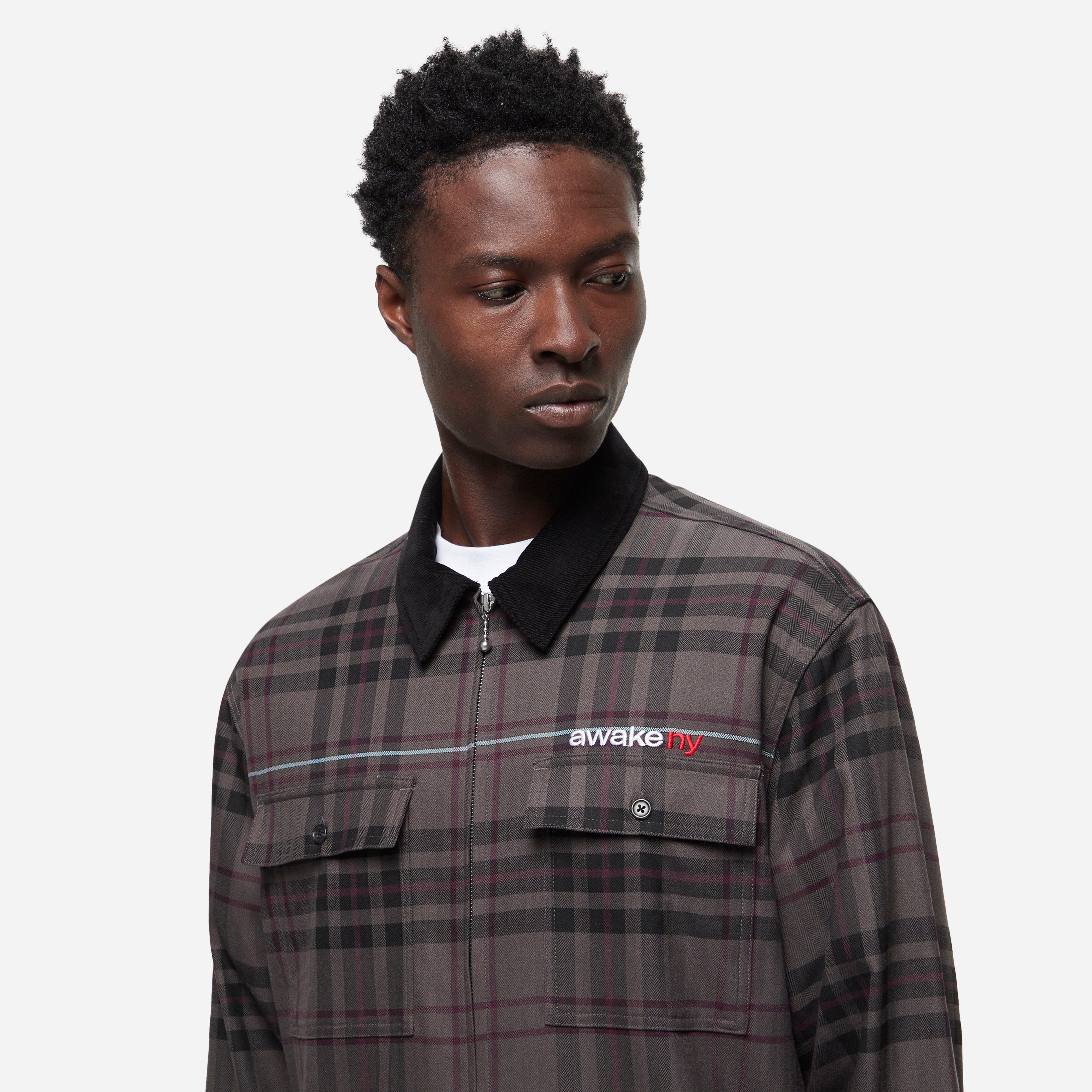 Awake NY Plaid Flannel Zip Shirt