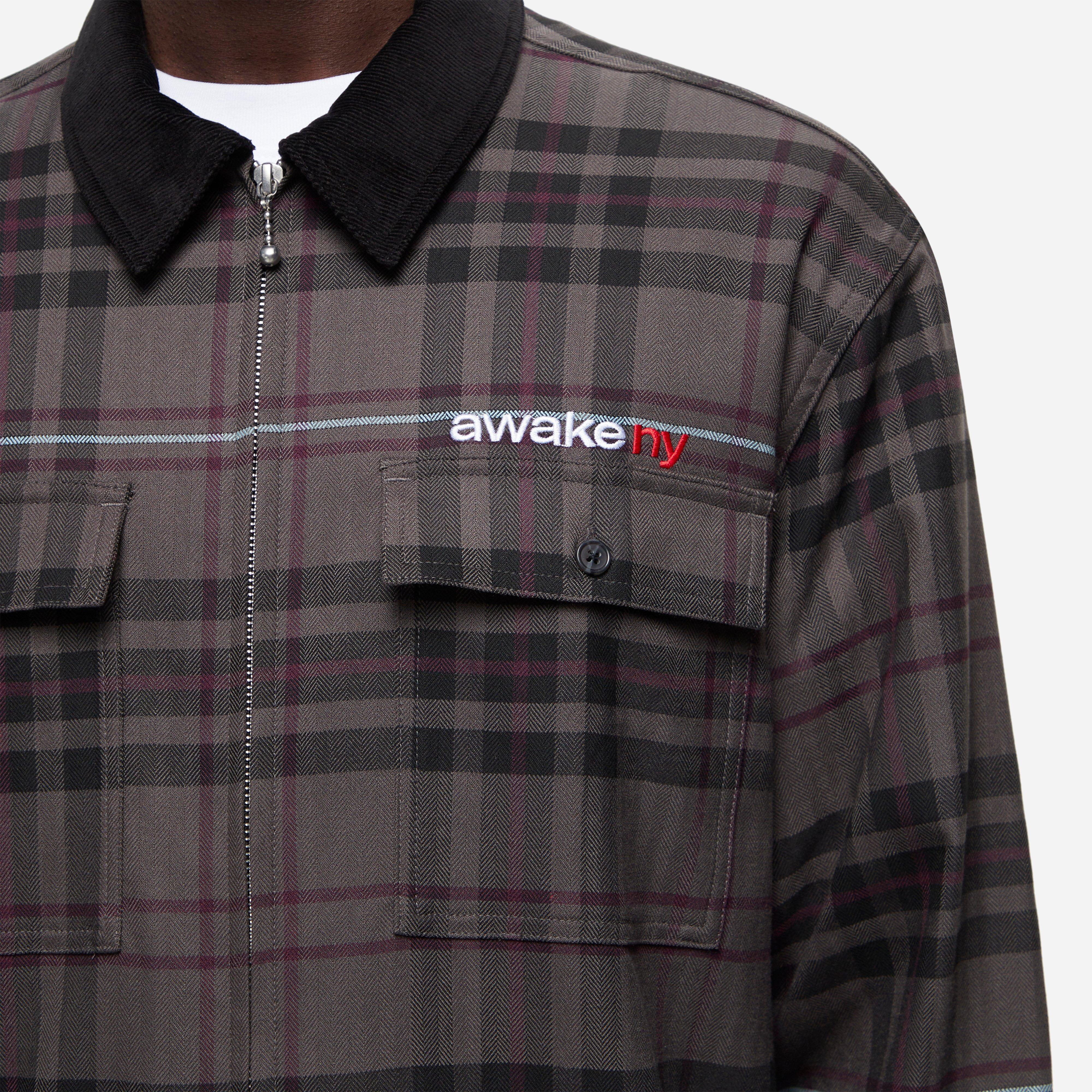 Awake NY Plaid Flannel Zip Shirt