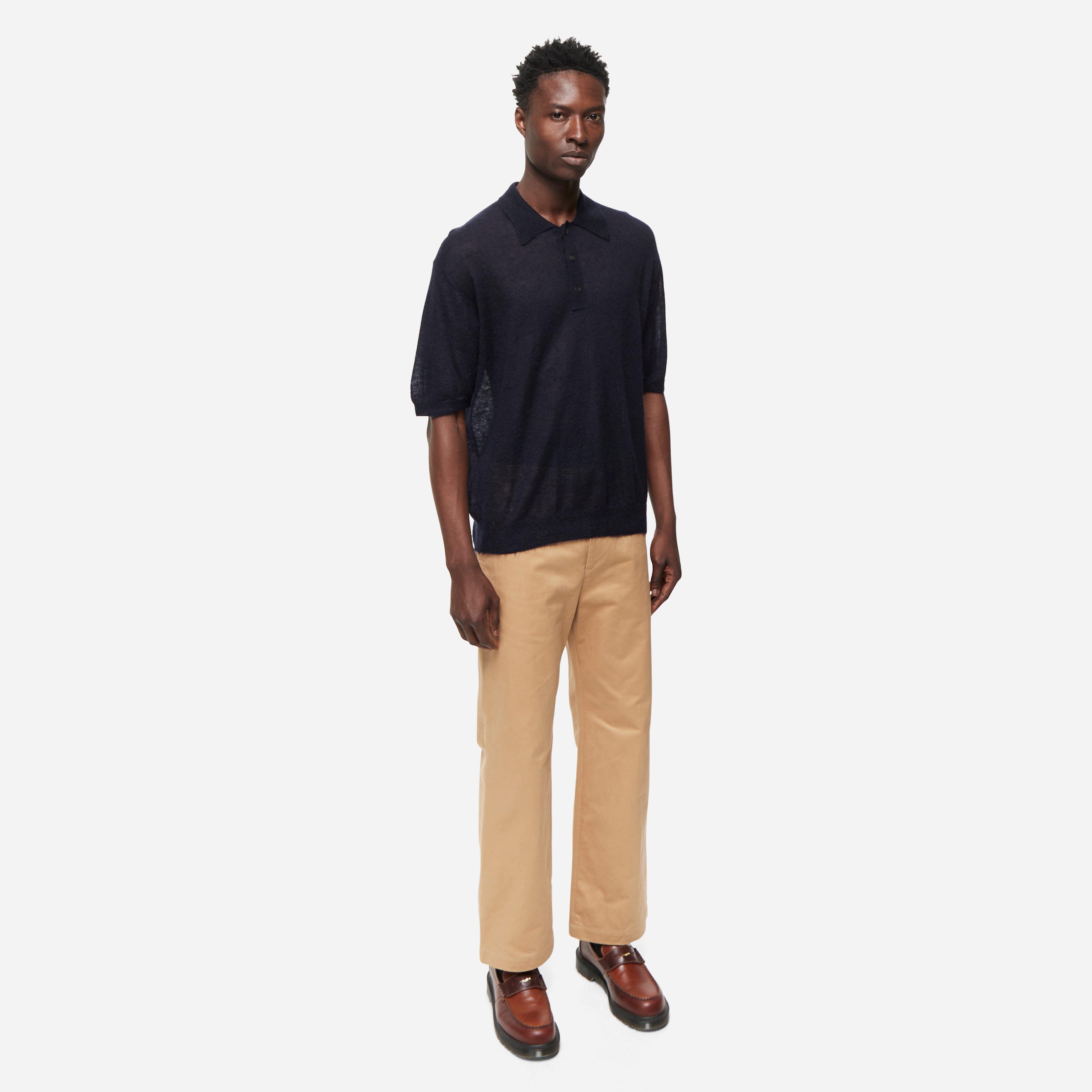 Auralee Sheer Mohair Polo Shirt