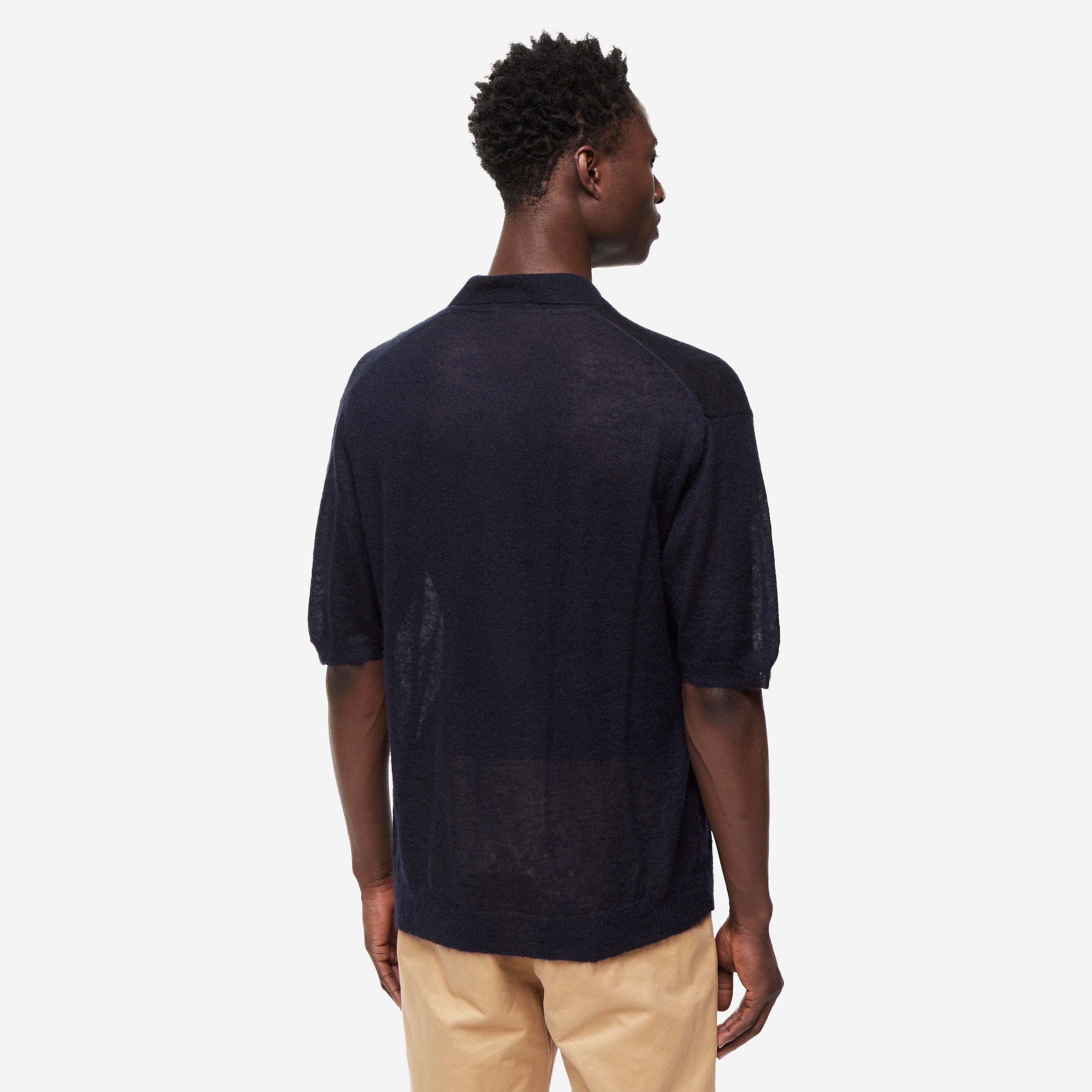 Auralee Sheer Mohair Polo Shirt