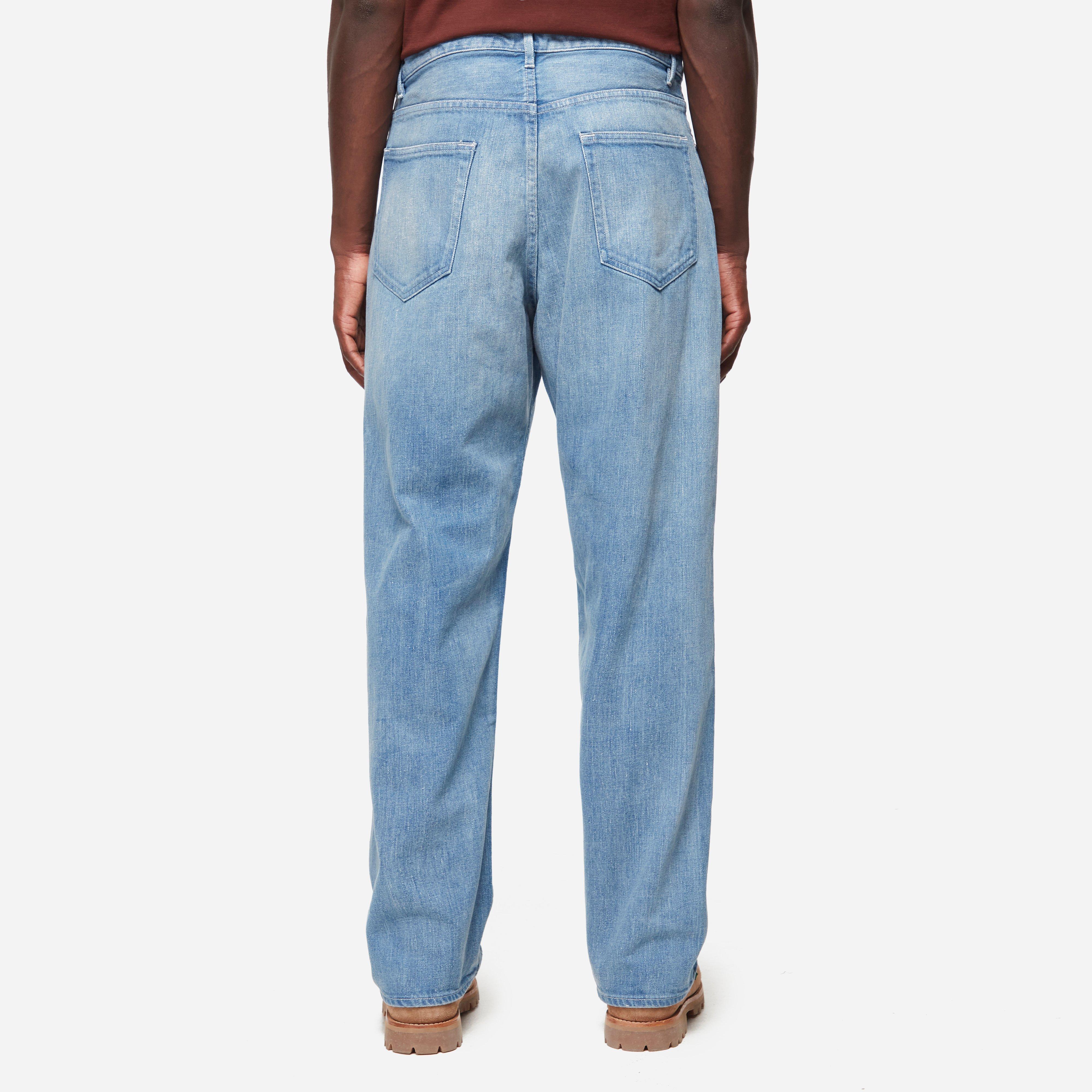 Auralee Selvedge Faded Wide Leg Jean