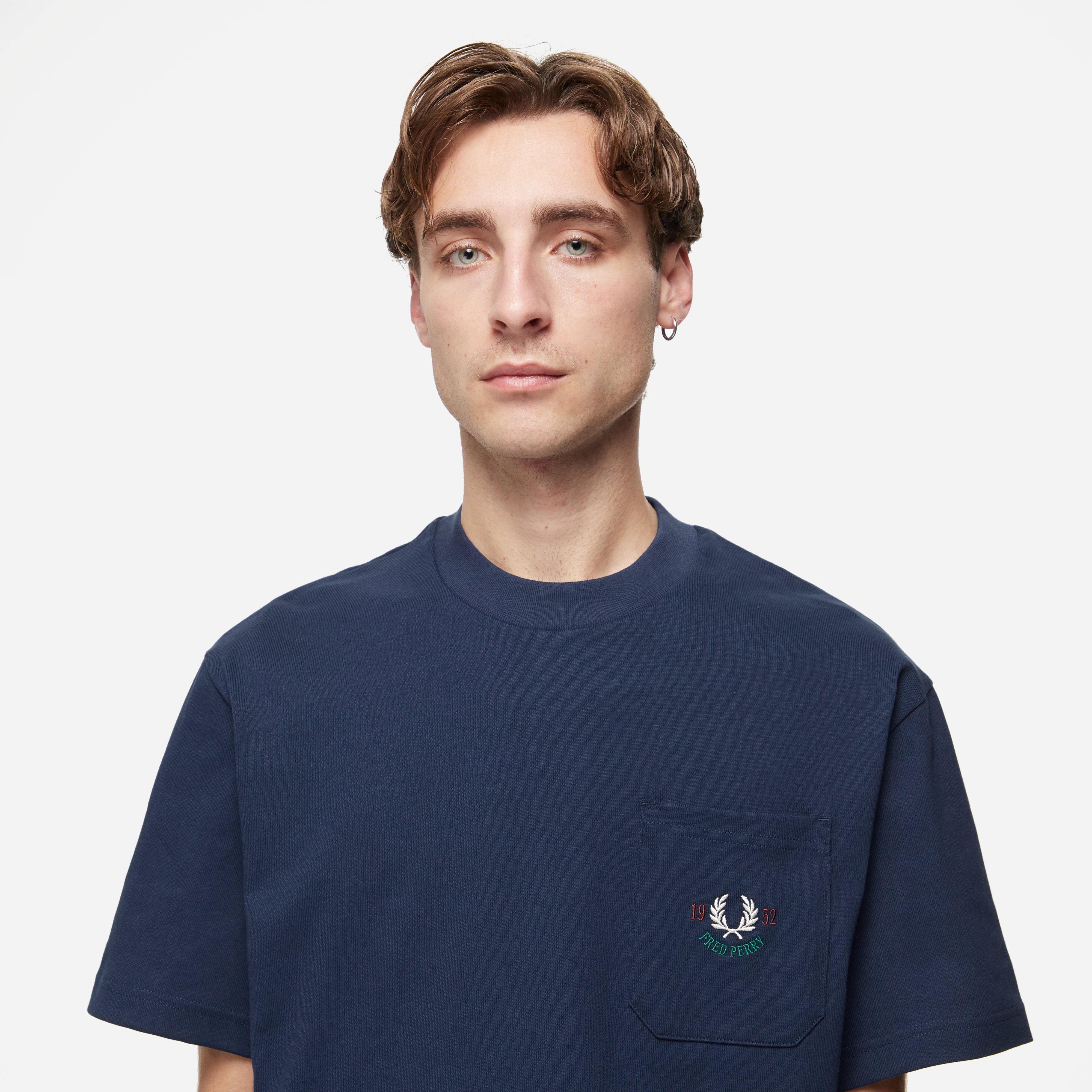 ★FRED PERRY★ Clubhouse Relaxed 1952 T-Shirt Ecru AFPM25198 Relaxed 1952 T-Shirt - Oxblood | Men's T-Shirts | Designer T