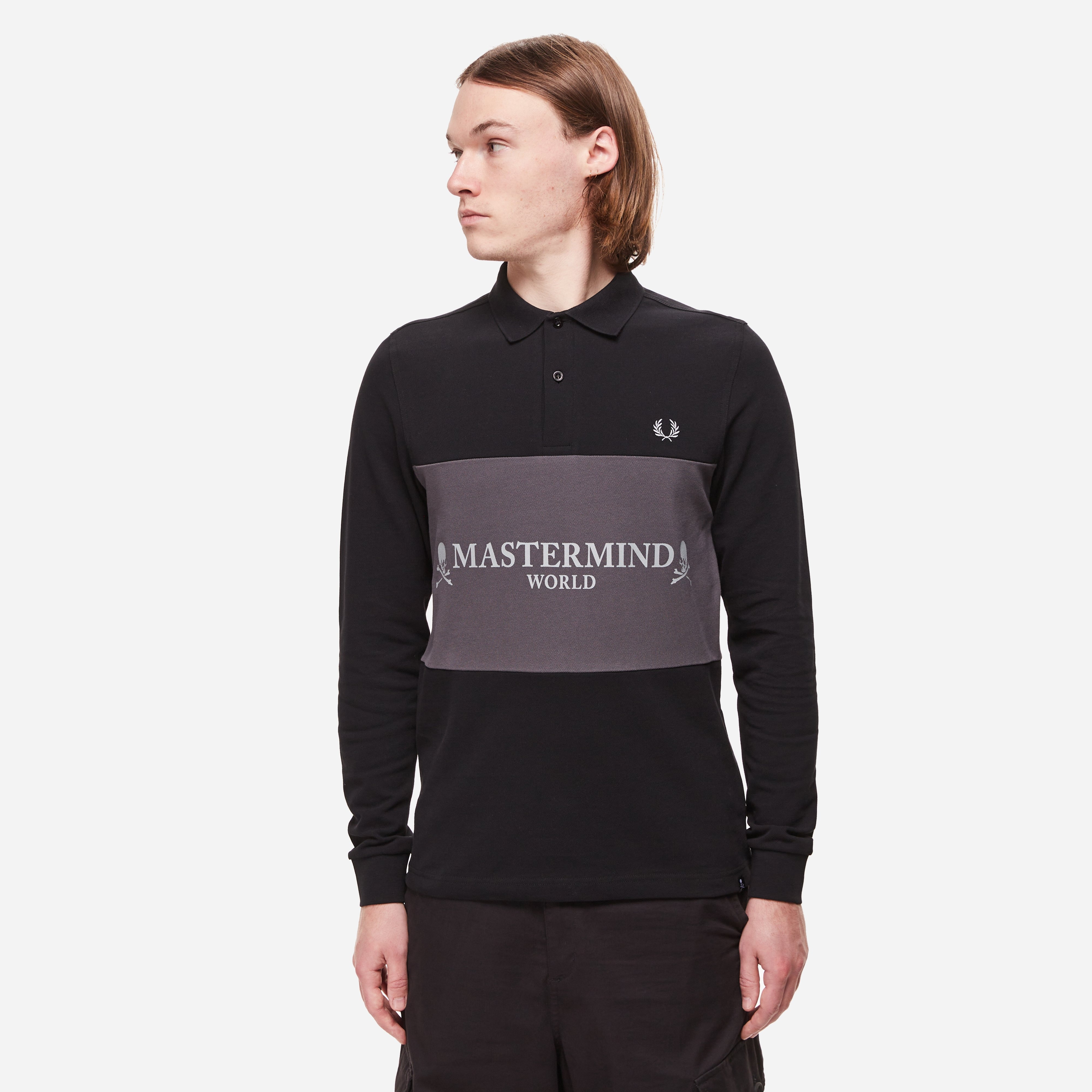 Fred Perry X Amy Winehouse Metallic Polo Top In Black