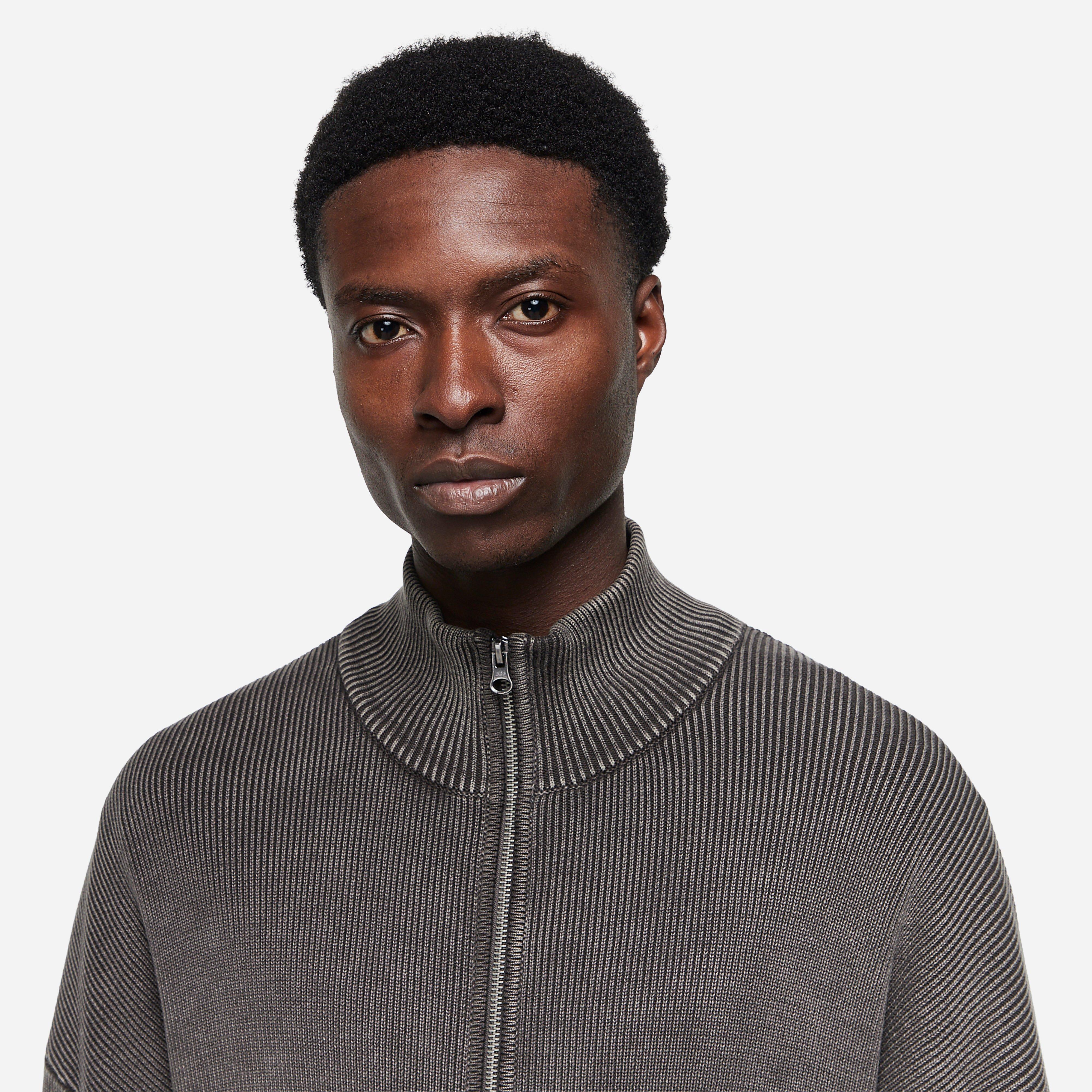 Home Grown Ribbed Full Zip Knit