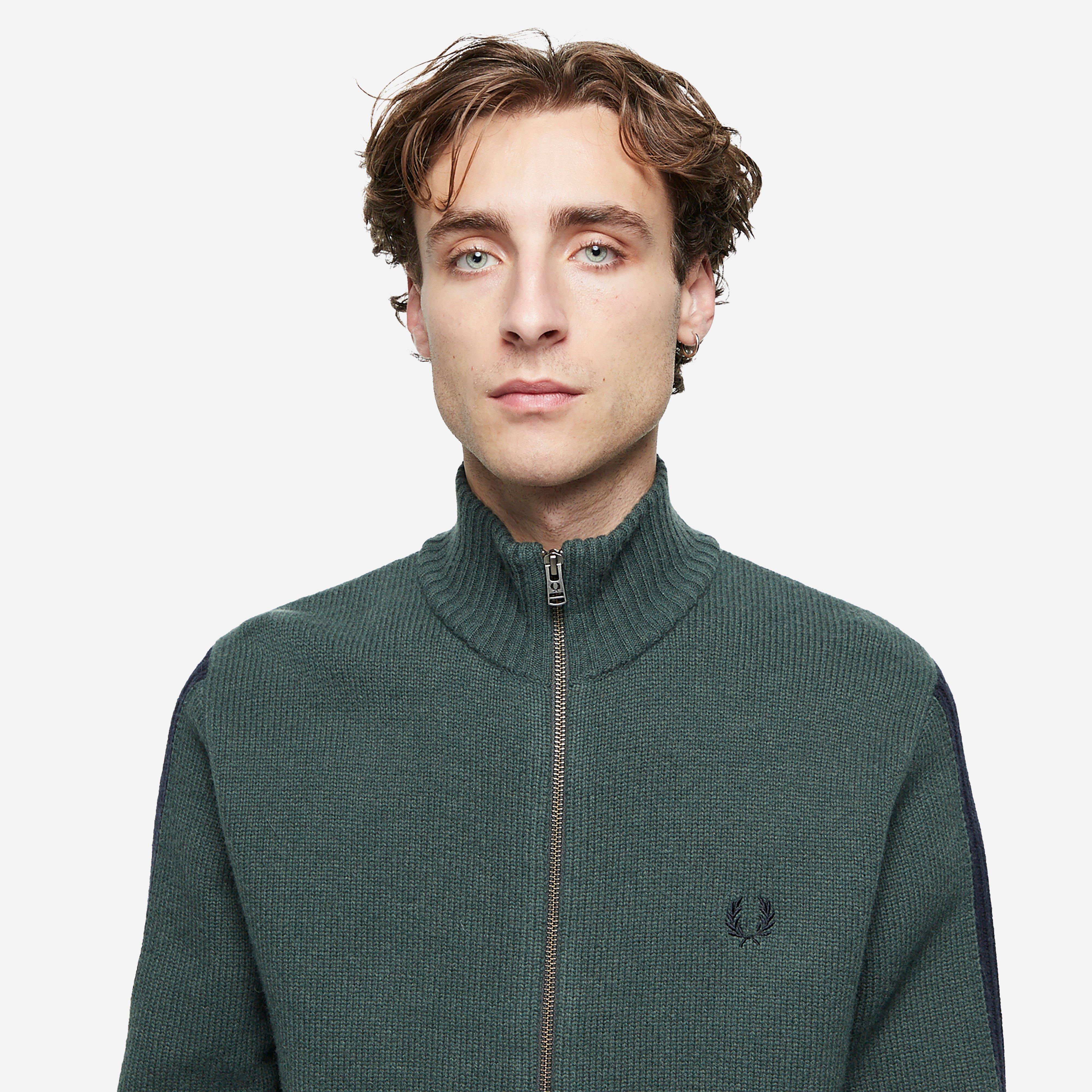 Fred Perry Ribbed Sleeve Zip Cardigan