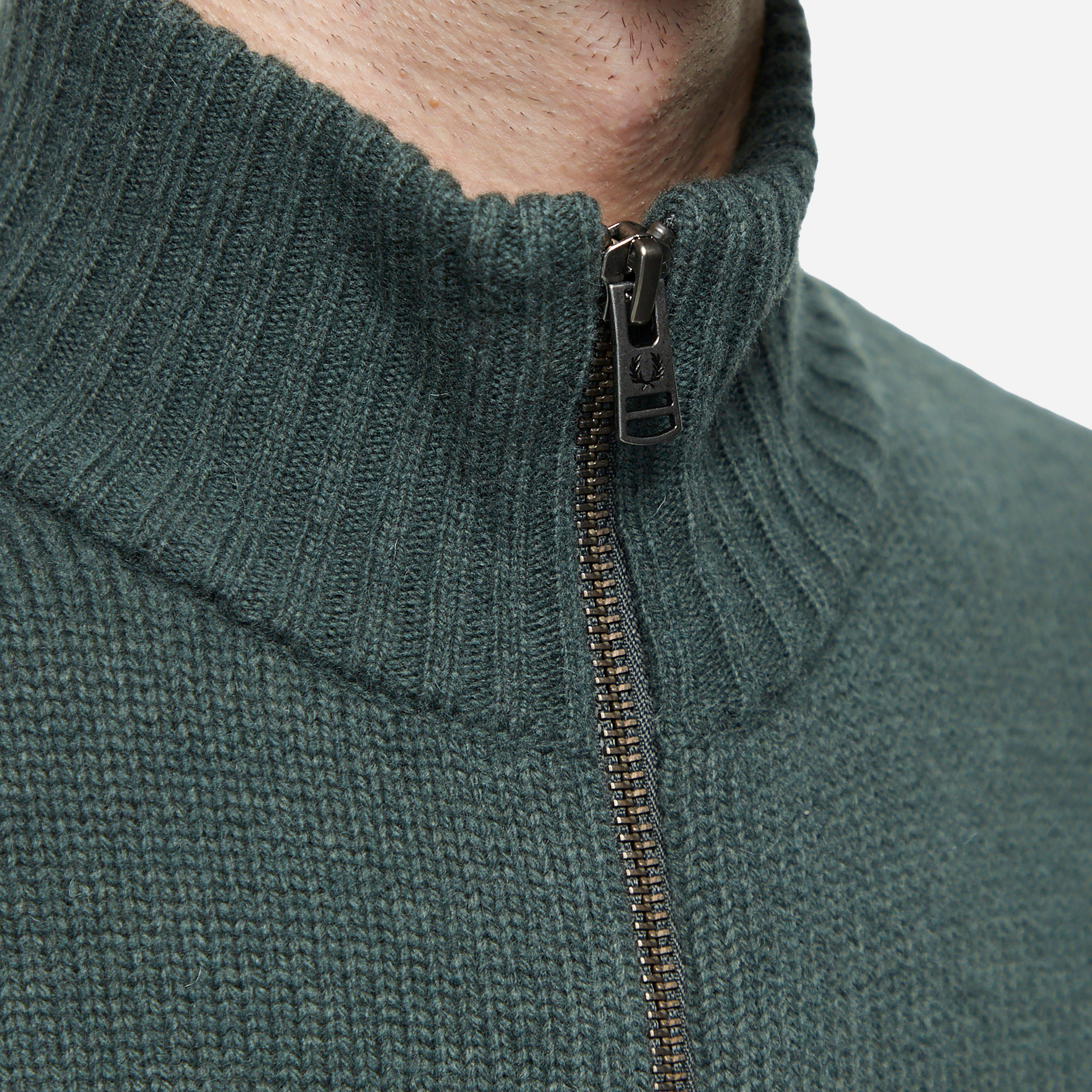 Fred Perry Ribbed Sleeve Zip Cardigan