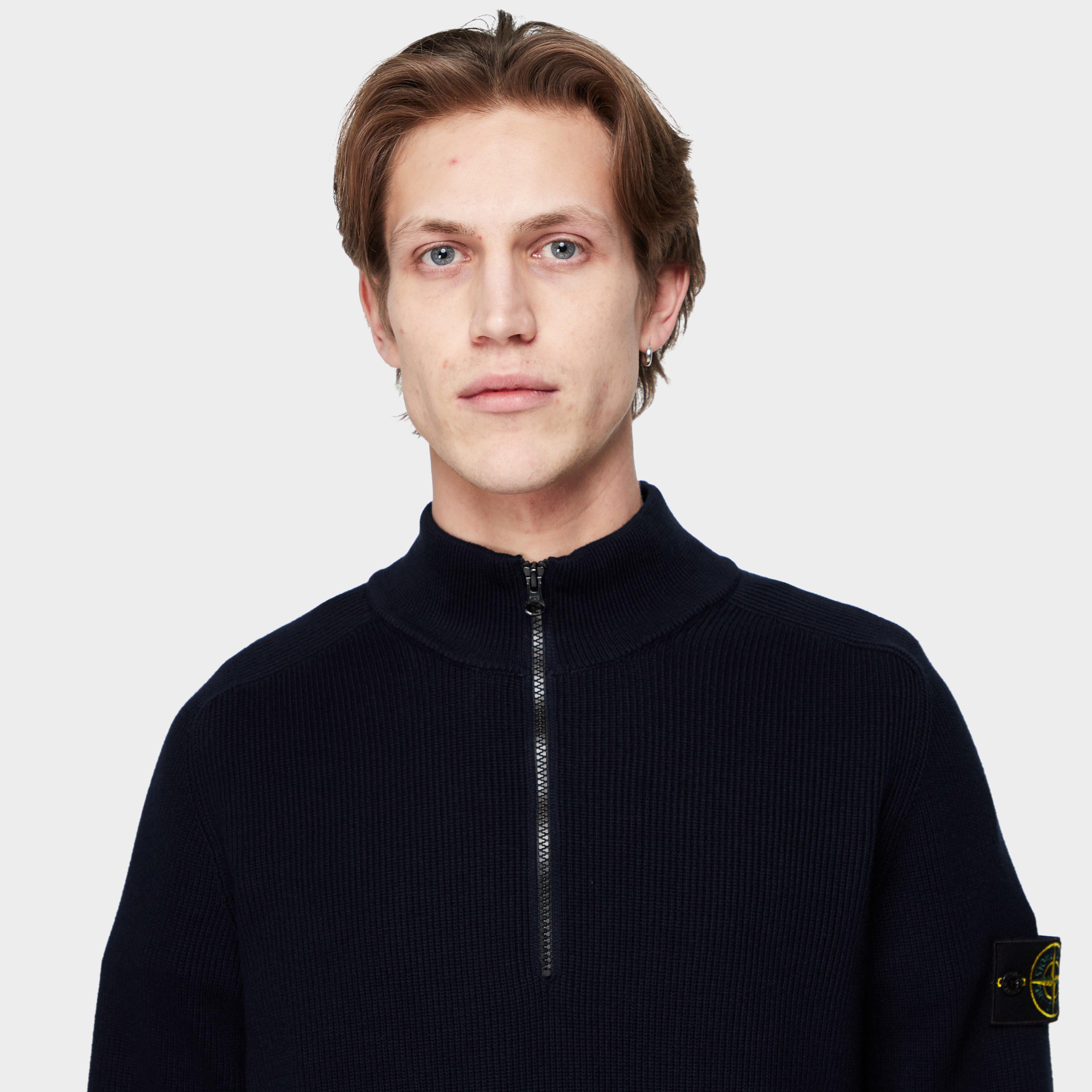 Stone Island 5100124 Ribbed Organic Cotton Quarter Zip