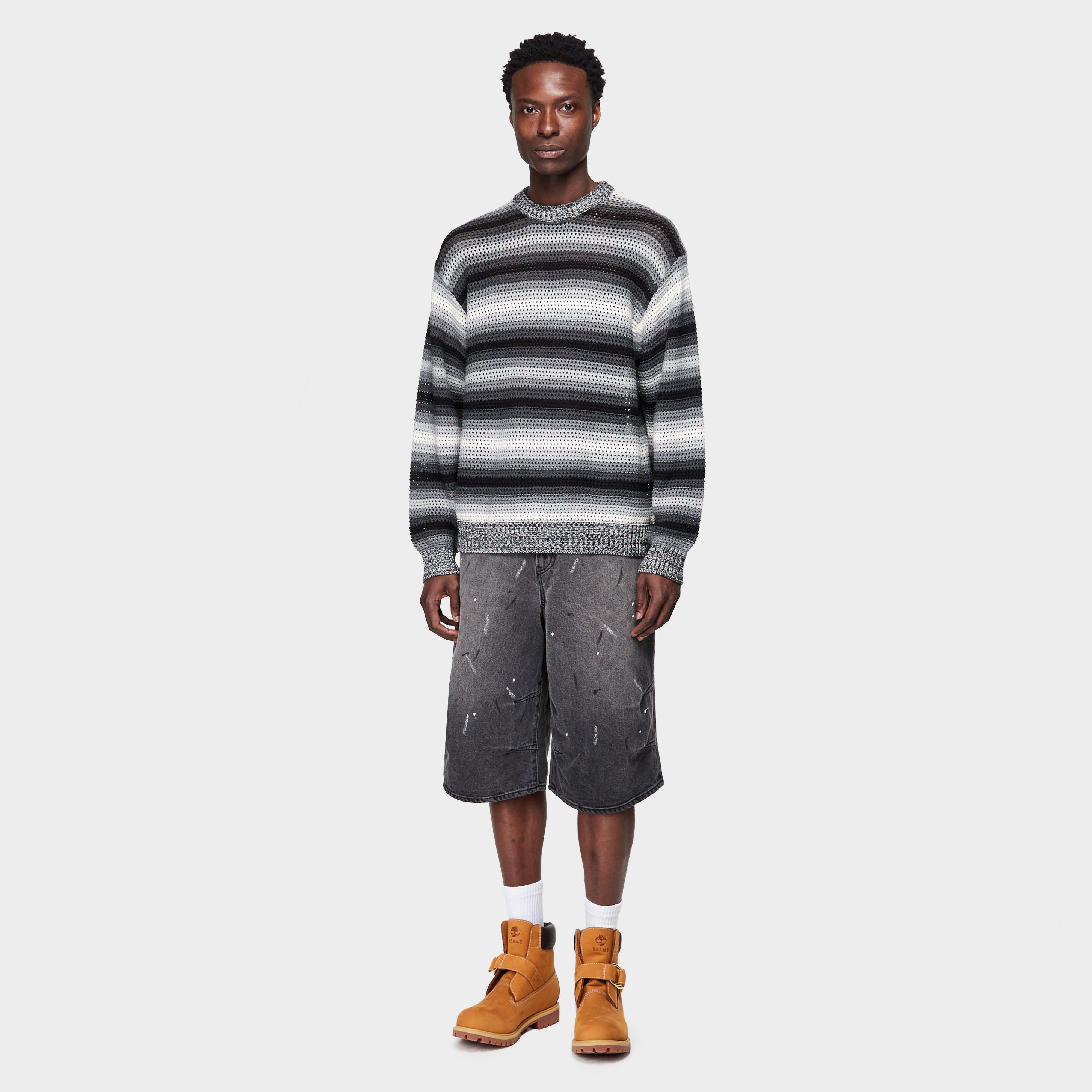 Beams Boy Mesh Stripe CrewShirt