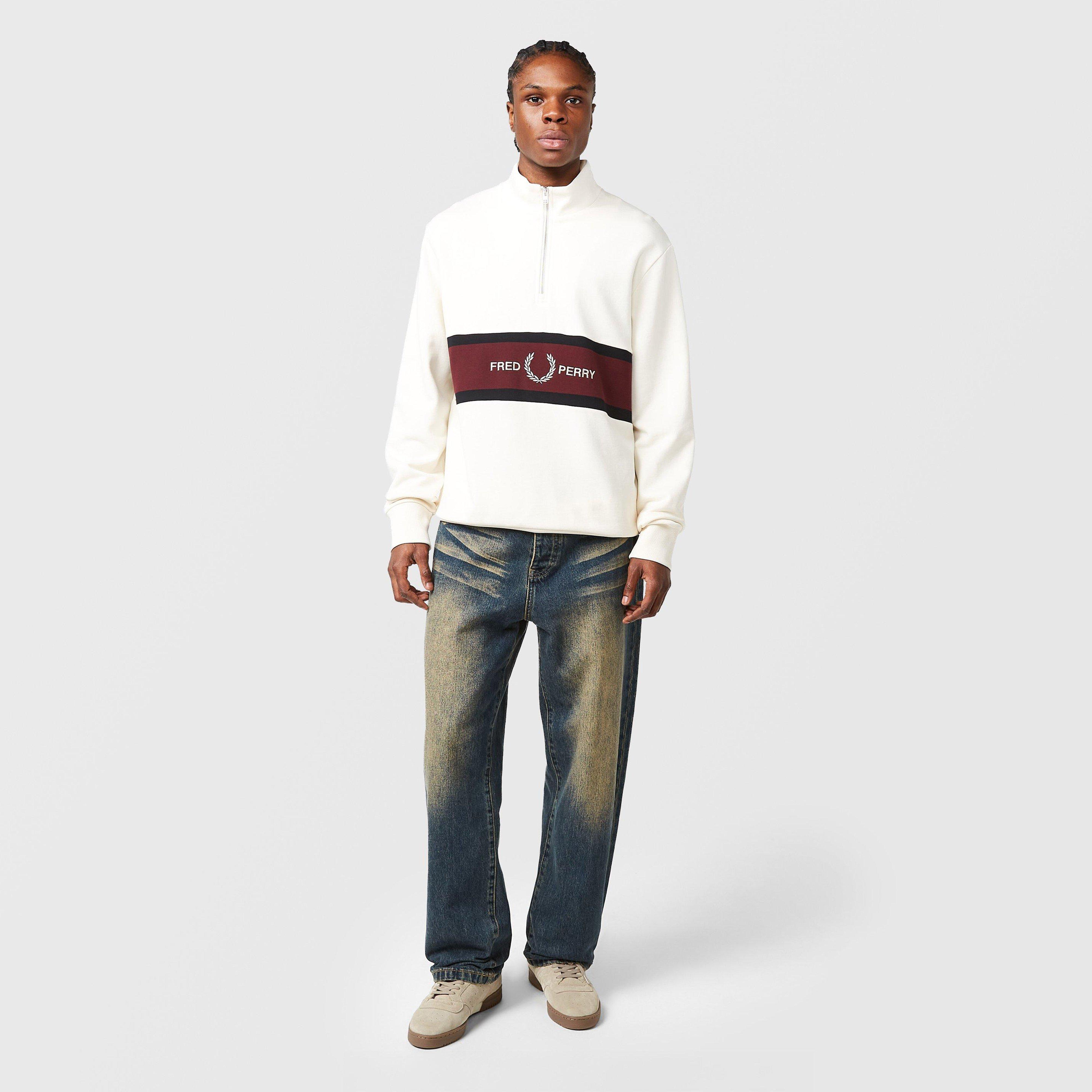 Fred Perry Embroidered Panel 1/2 Zip Sweatshirt