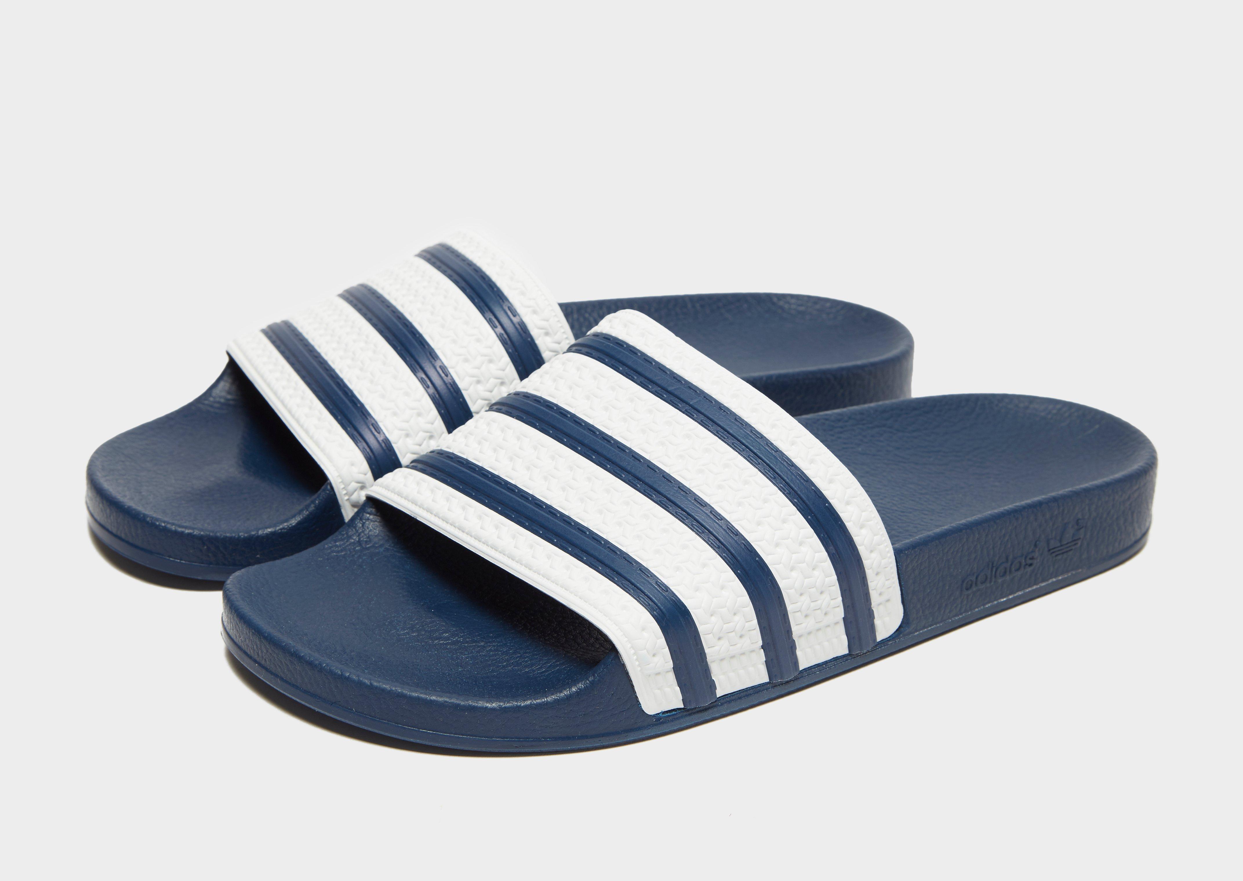 adilette slides blue