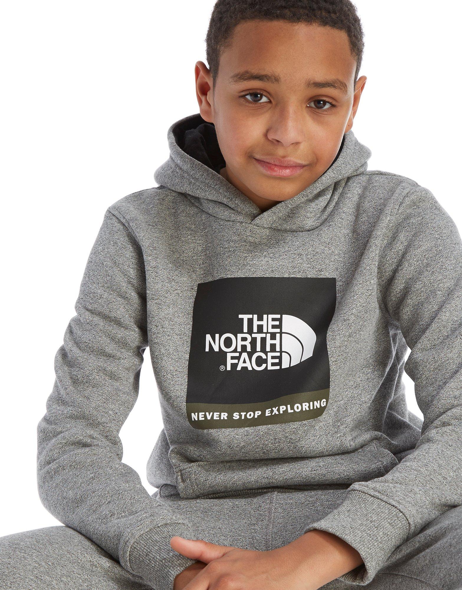 the north face box logo overhead hoodie junior