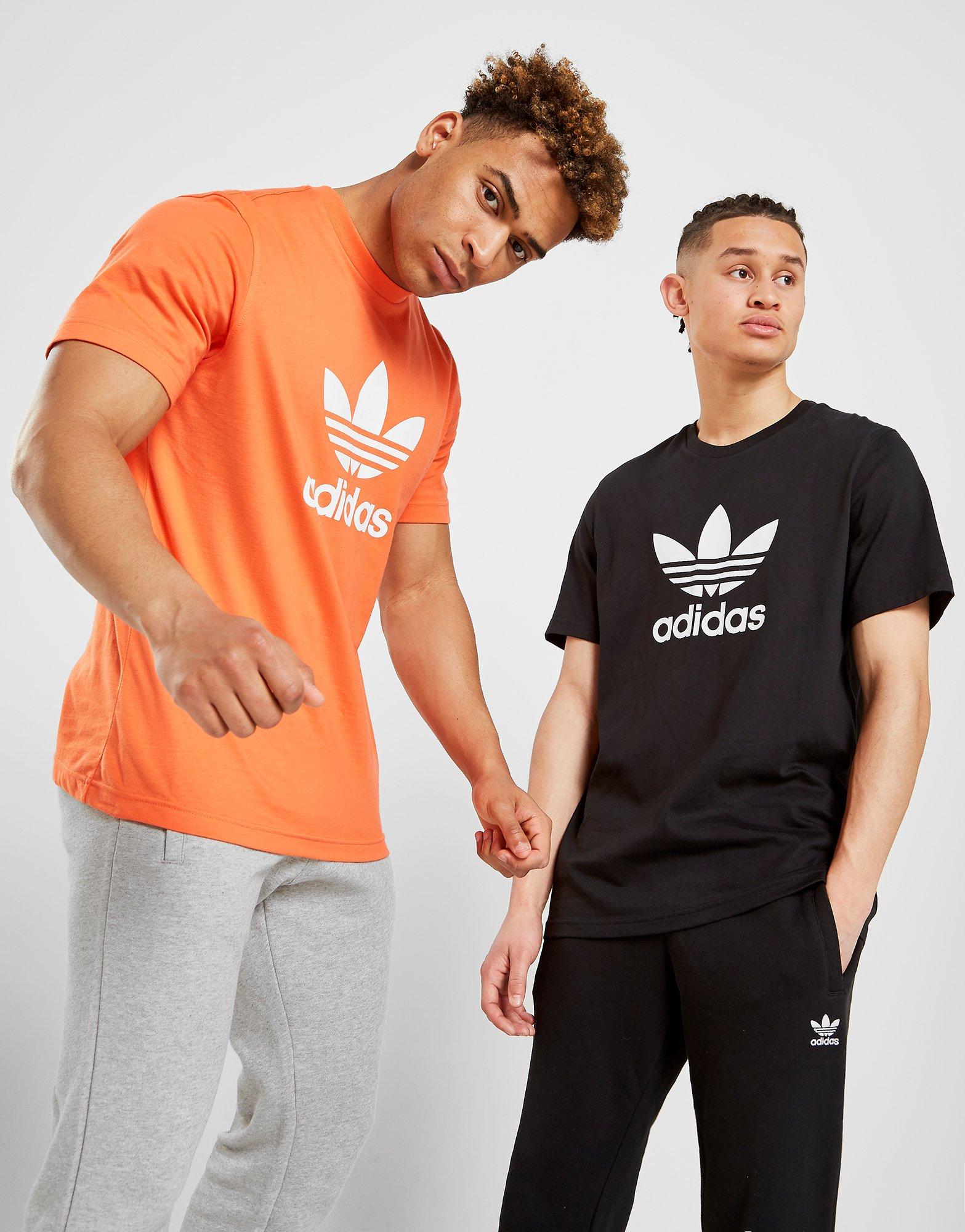adidas trefoil orange t shirt
