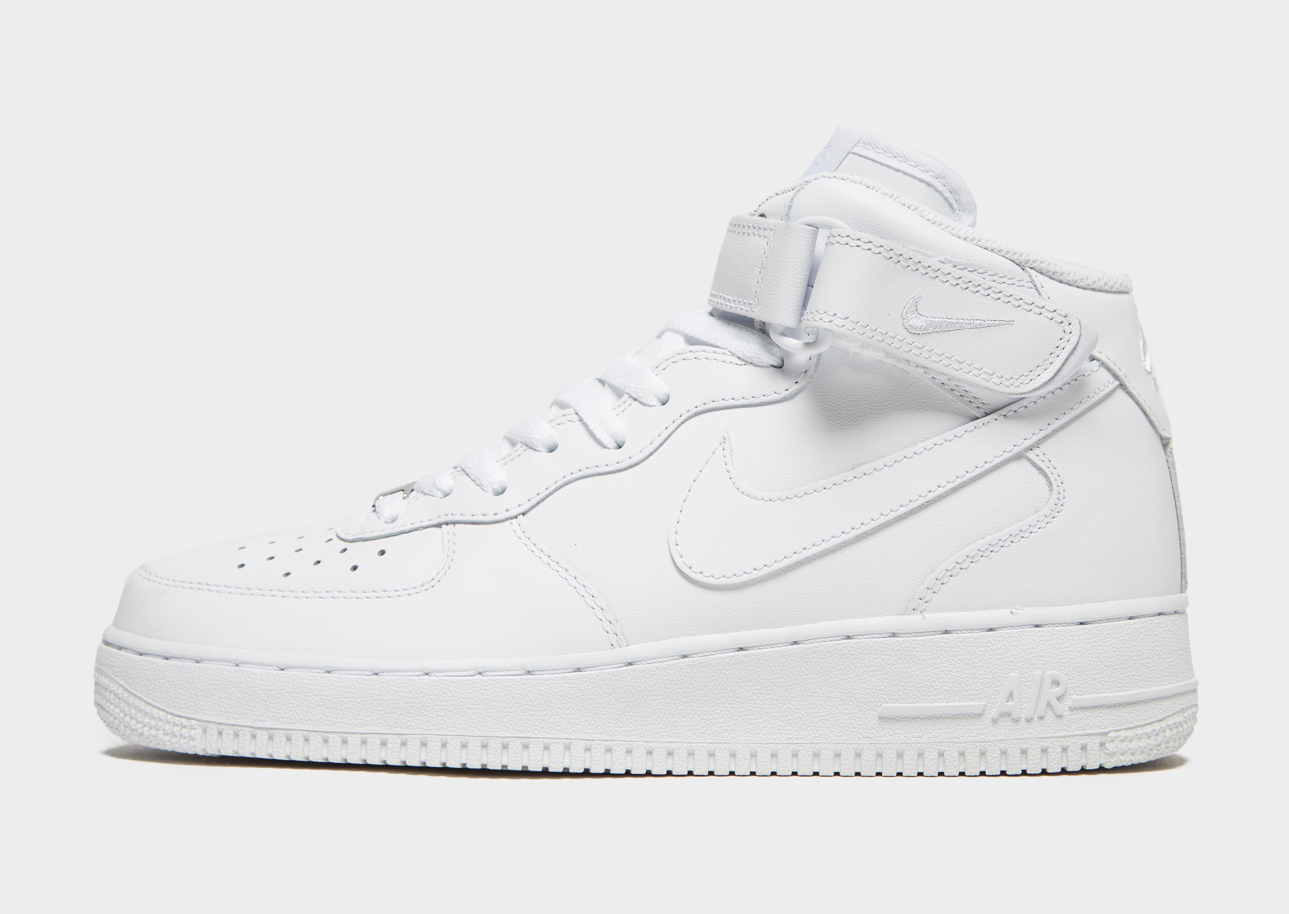 all white mid air force ones