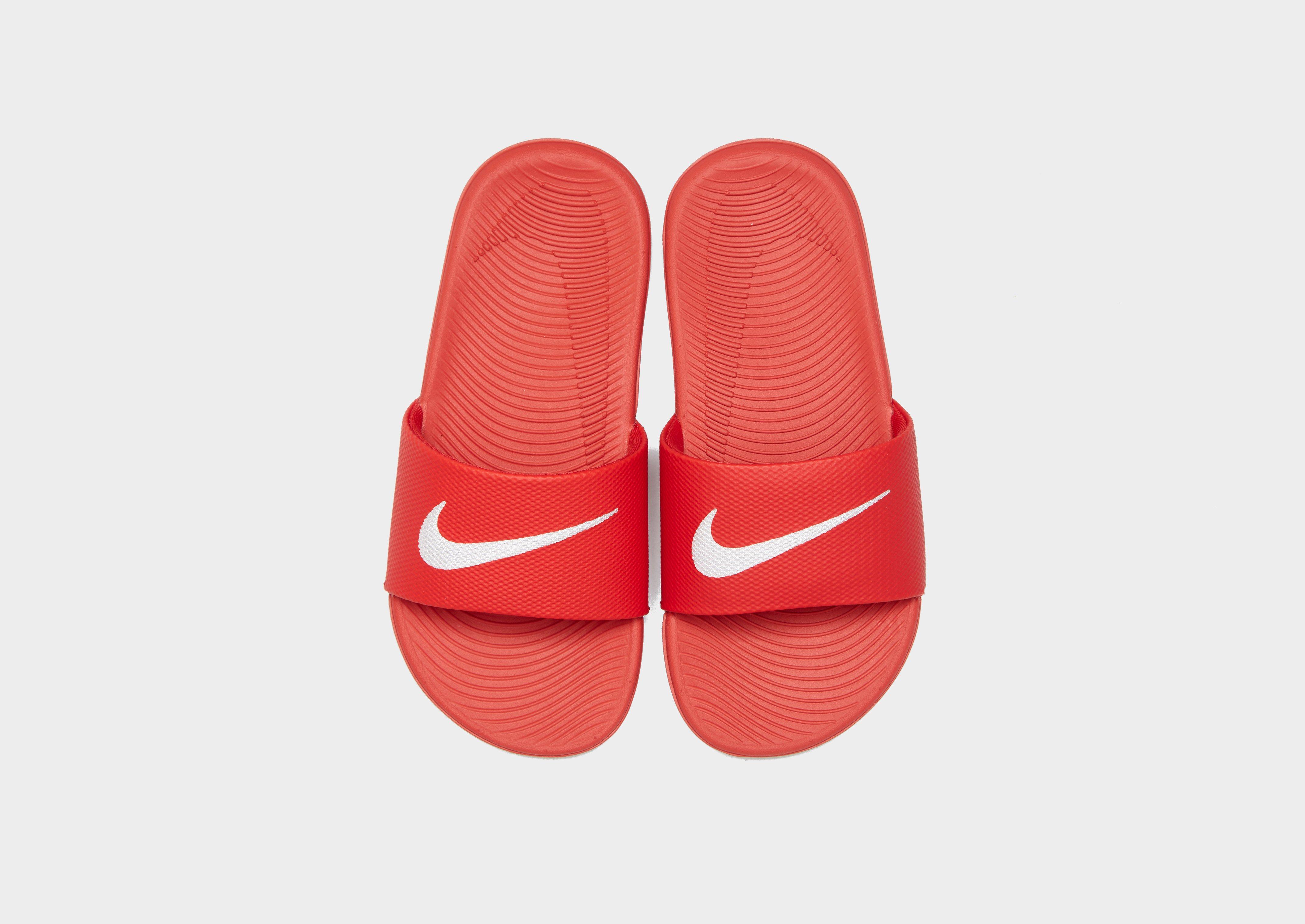 red nike kawa slides