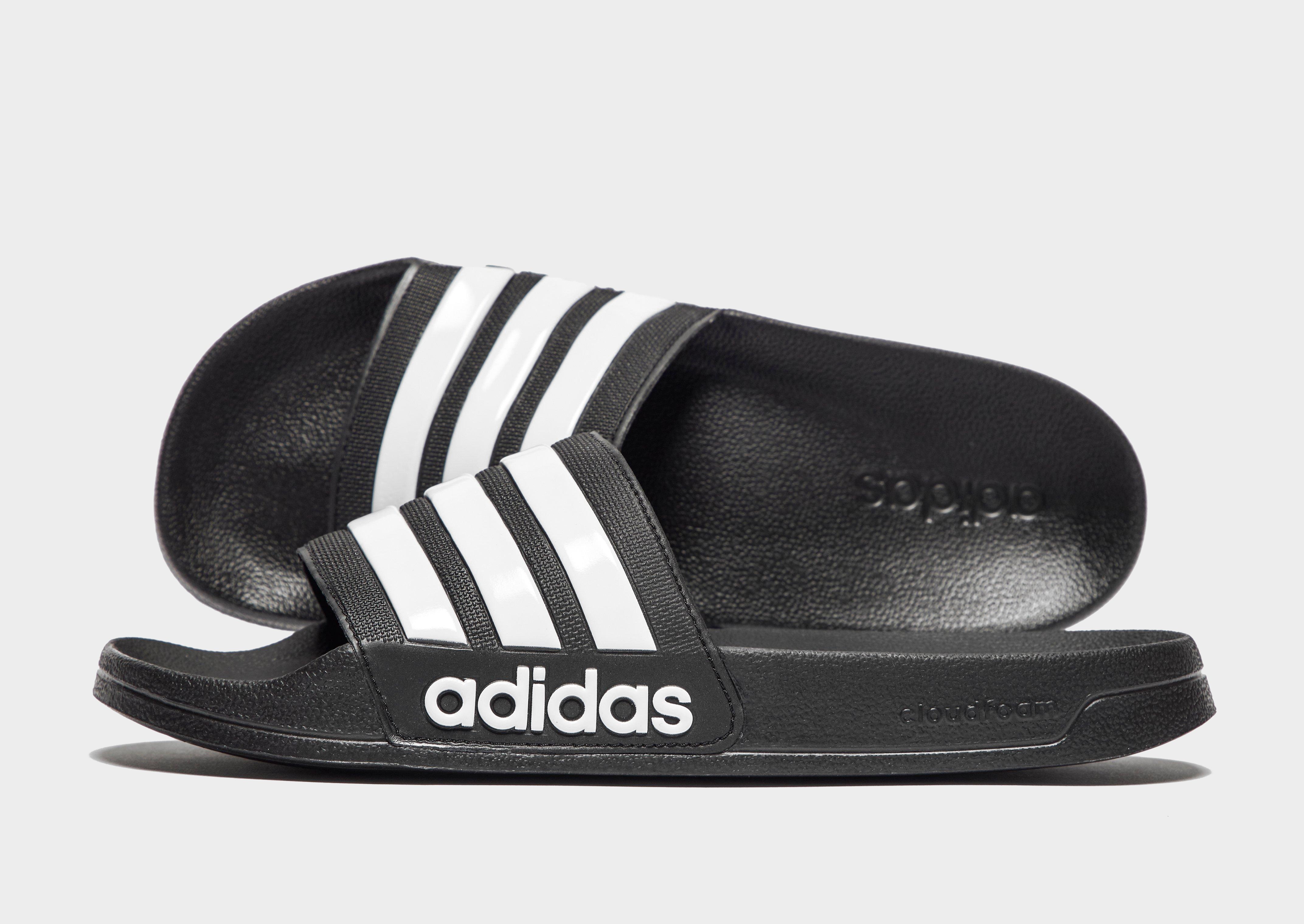 Black adidas  Cloudfoam  Adilette  Slides JD Sports