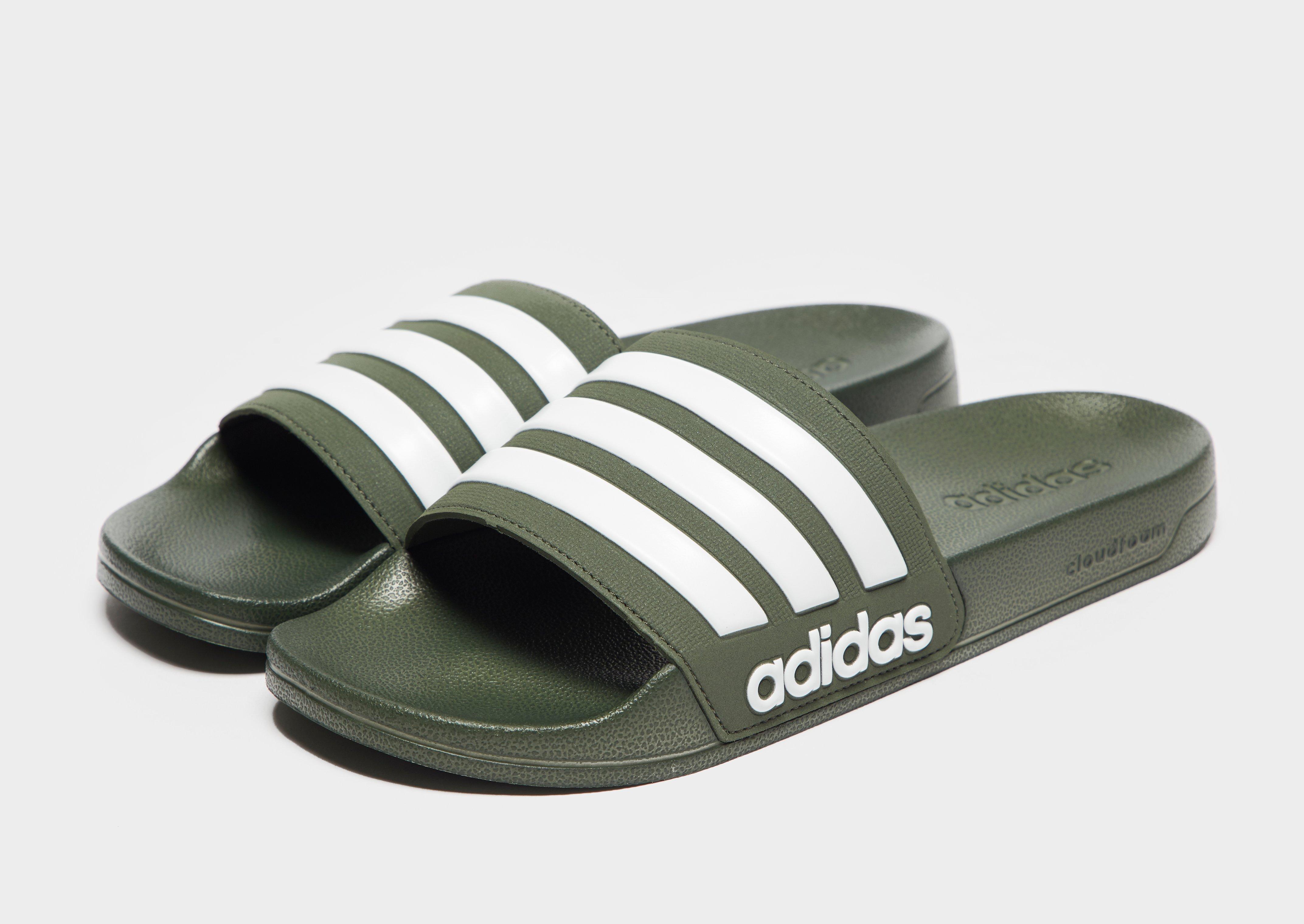 green adidas sliders