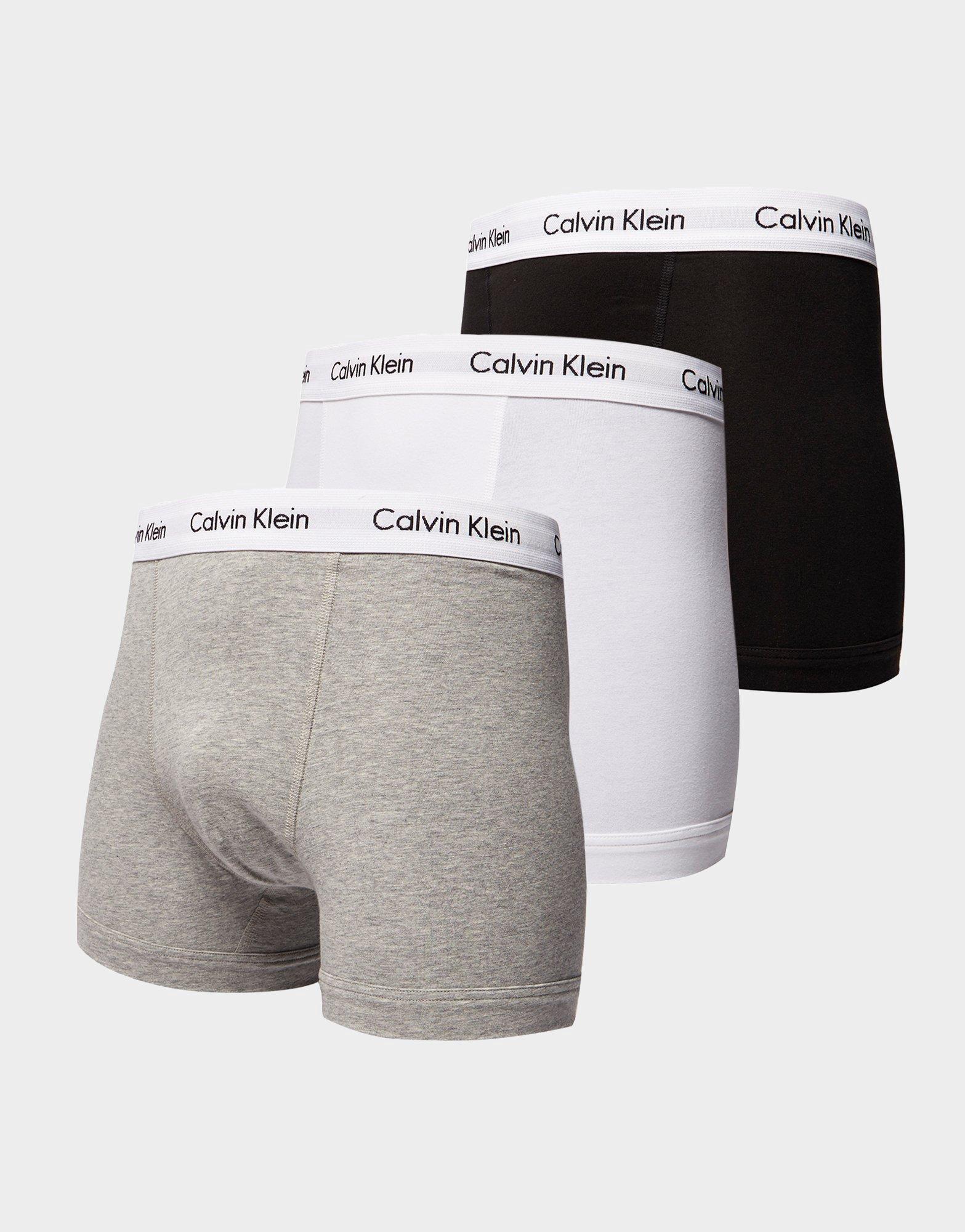 Buy Black Calvin Klein Underwear 3 Pack Trunks