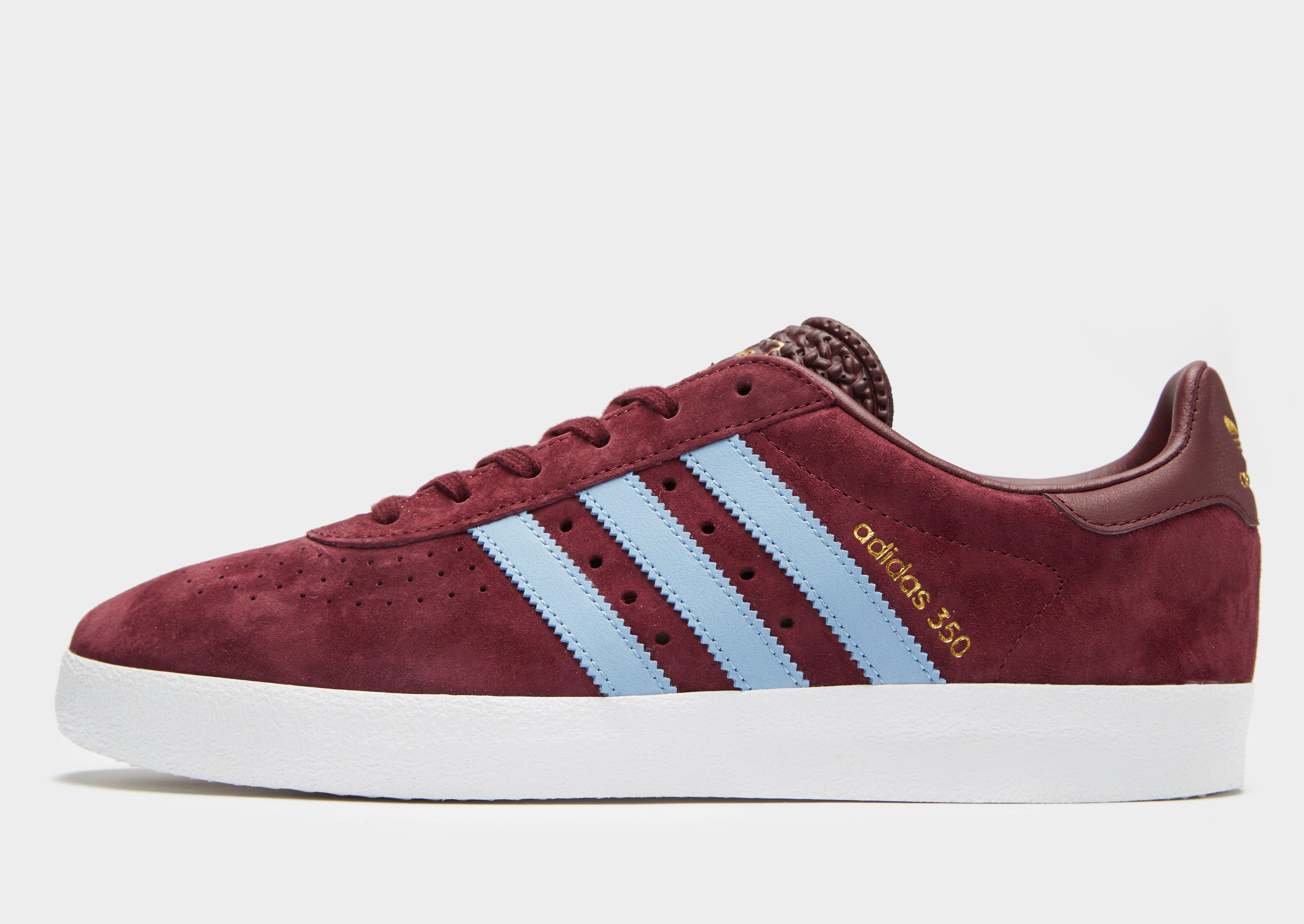 adidas 350 trainers claret and blue