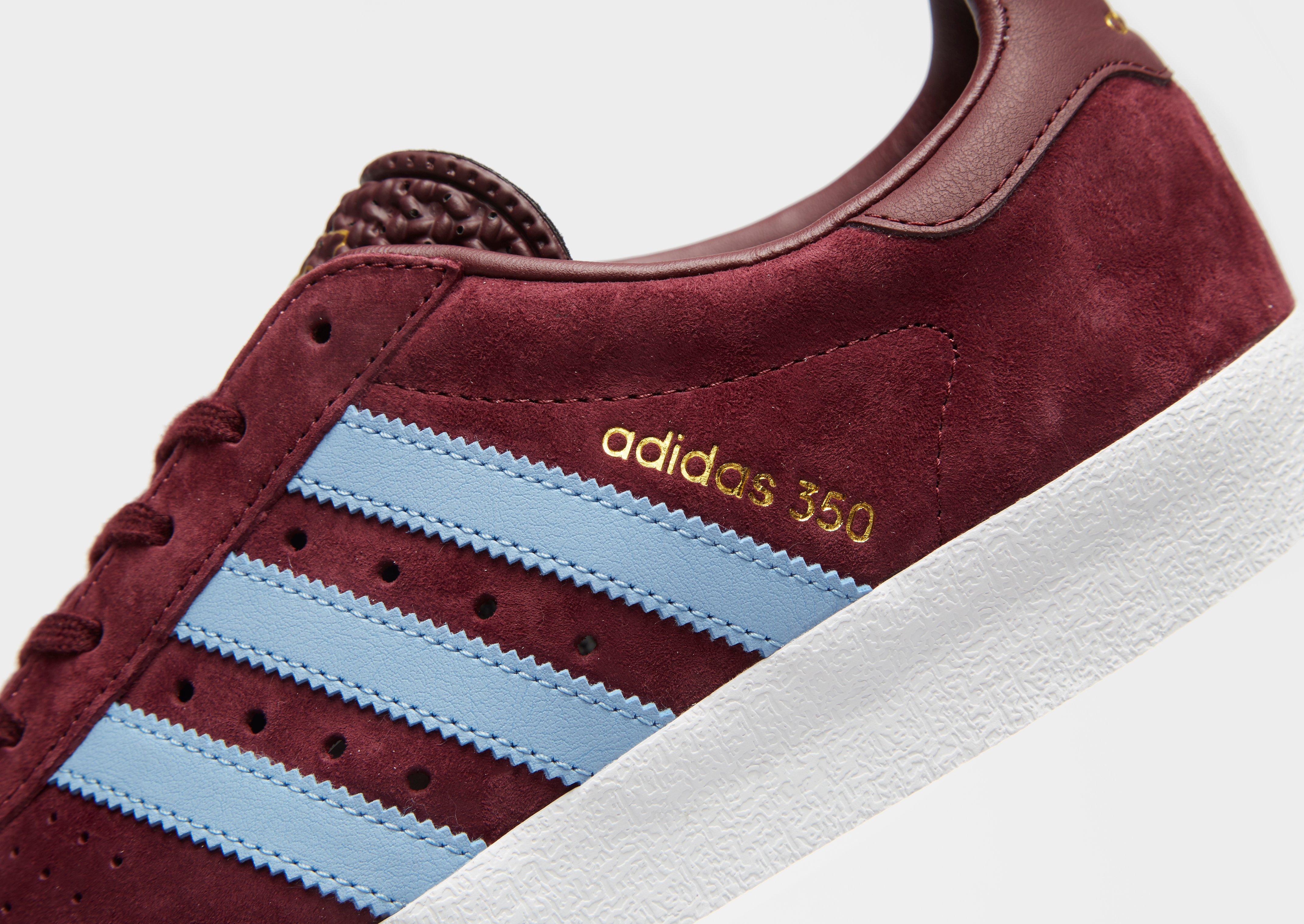 adidas 350 claret and blue trainers